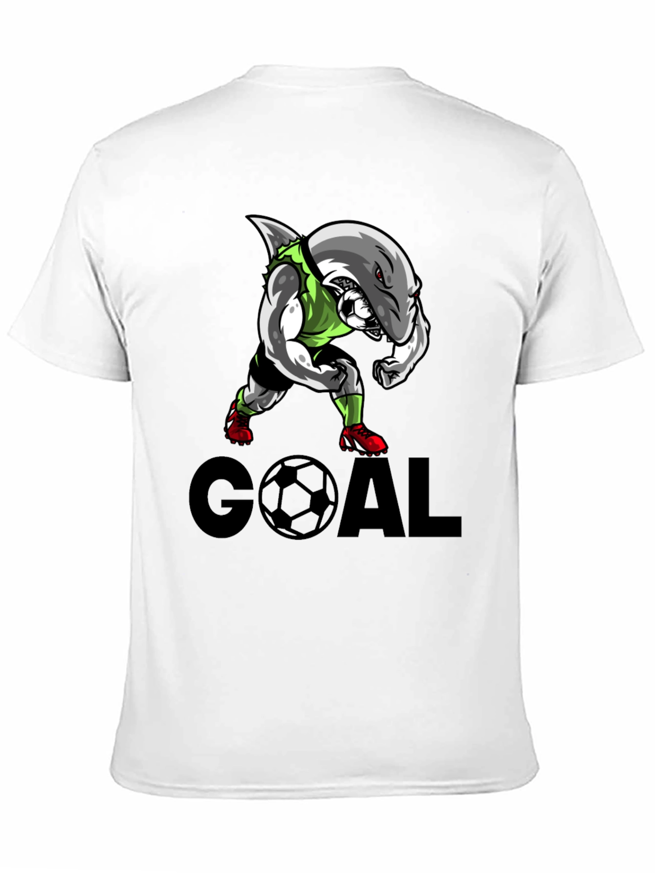 Shark Soccer Goal Black T-Shirt
