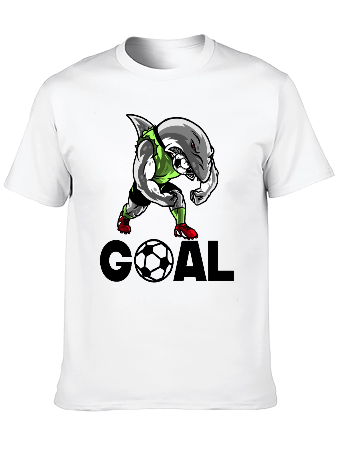 Shark Soccer Goal Black T-Shirt