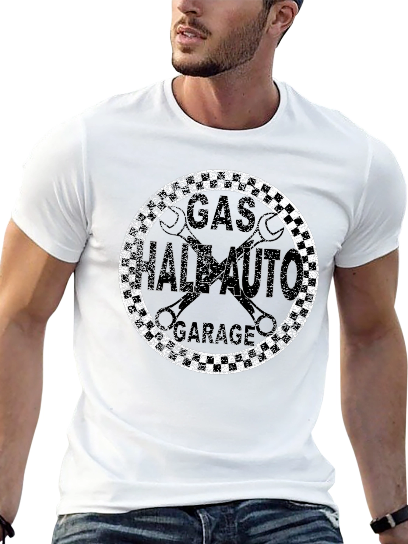 Gas Hale Auto Garage Black Graphic T-Shirt