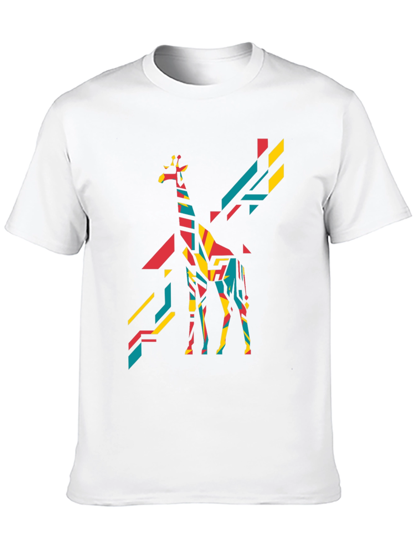 Geometric Giraffe Graphic Tee - Bold Black