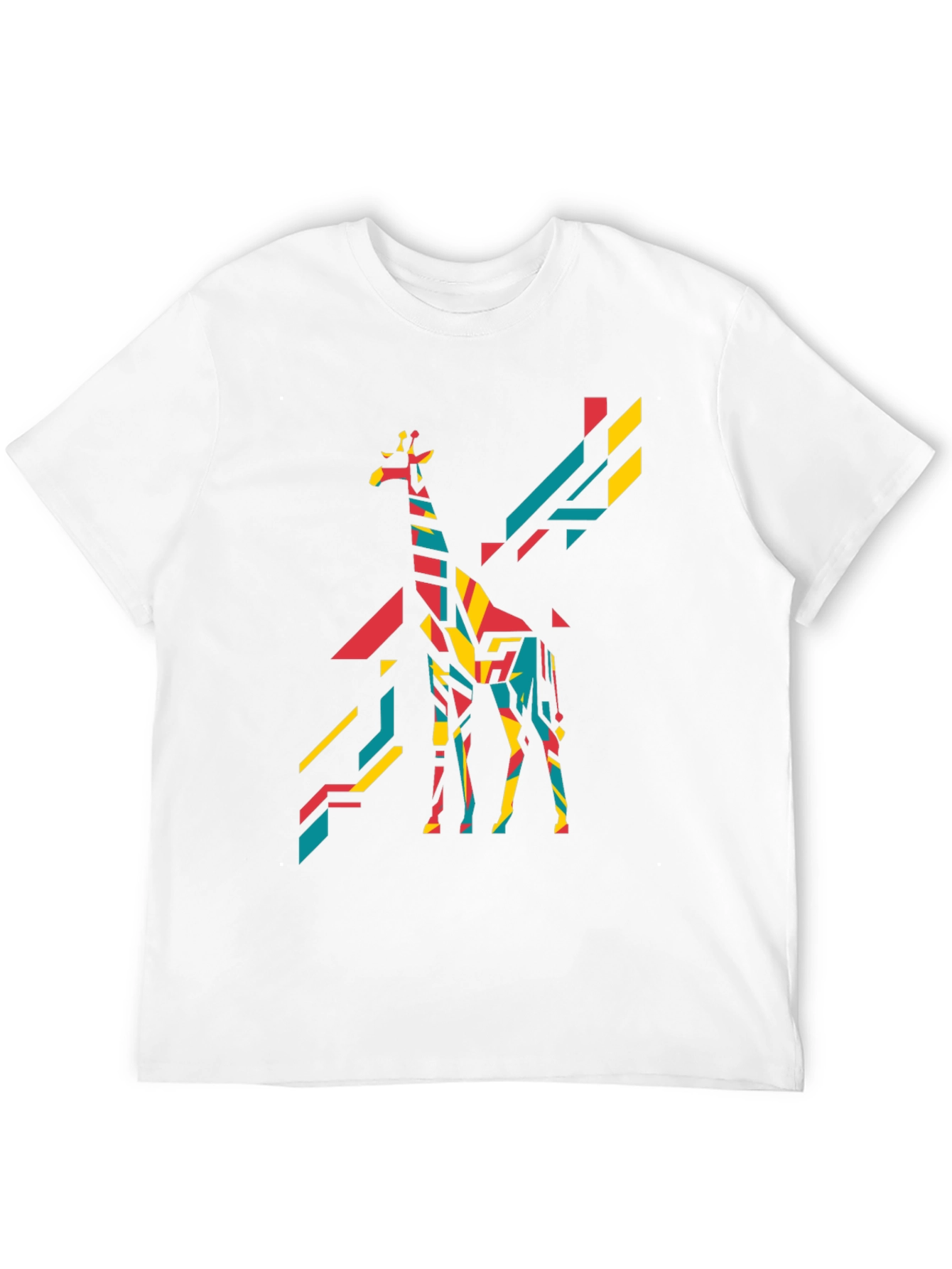 Geometric Giraffe Graphic Tee - Bold Black