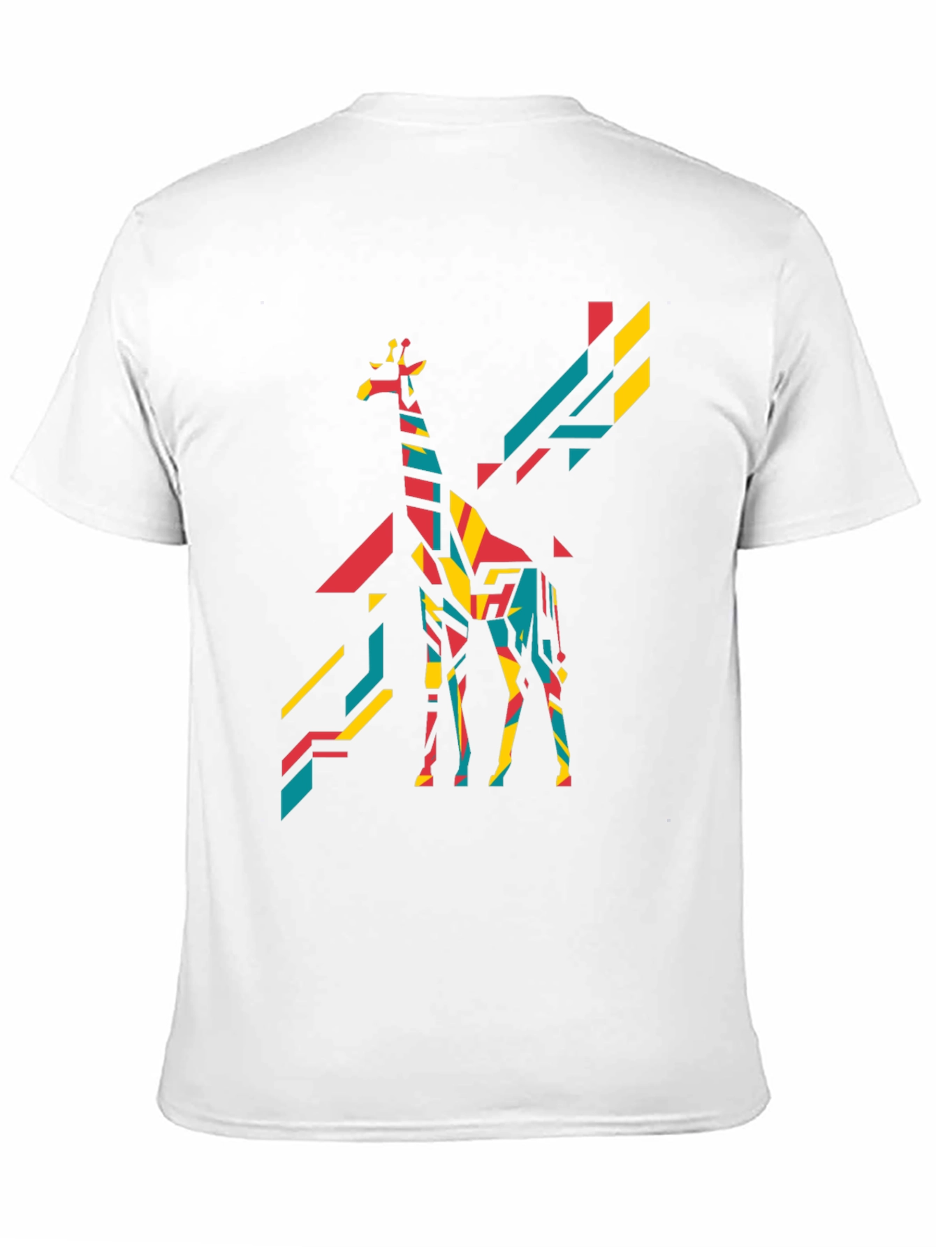 Geometric Giraffe Graphic Tee - Bold Black