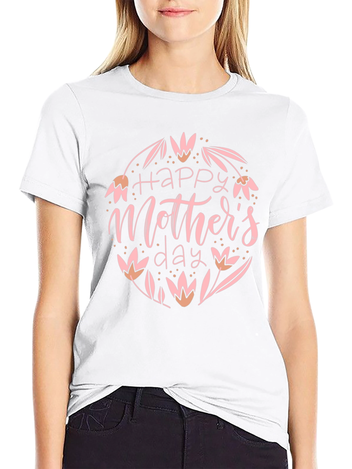Happy Mothers Day T-Shirt - Floral Design