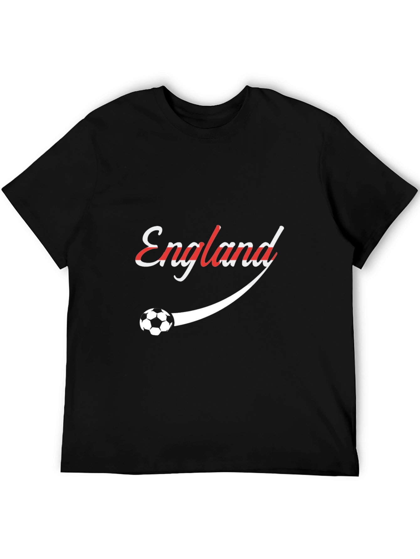 England Soccer Graphic Tee - Black Cotton T-Shirt