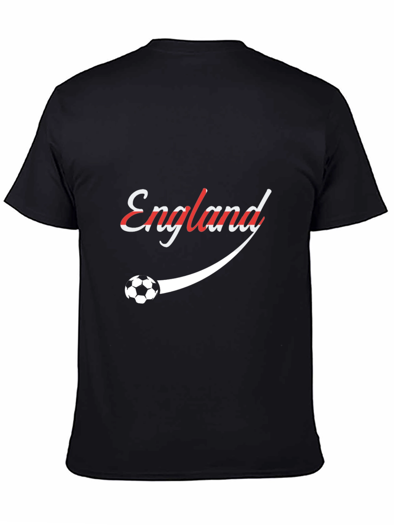 England Soccer Graphic Tee - Black Cotton T-Shirt