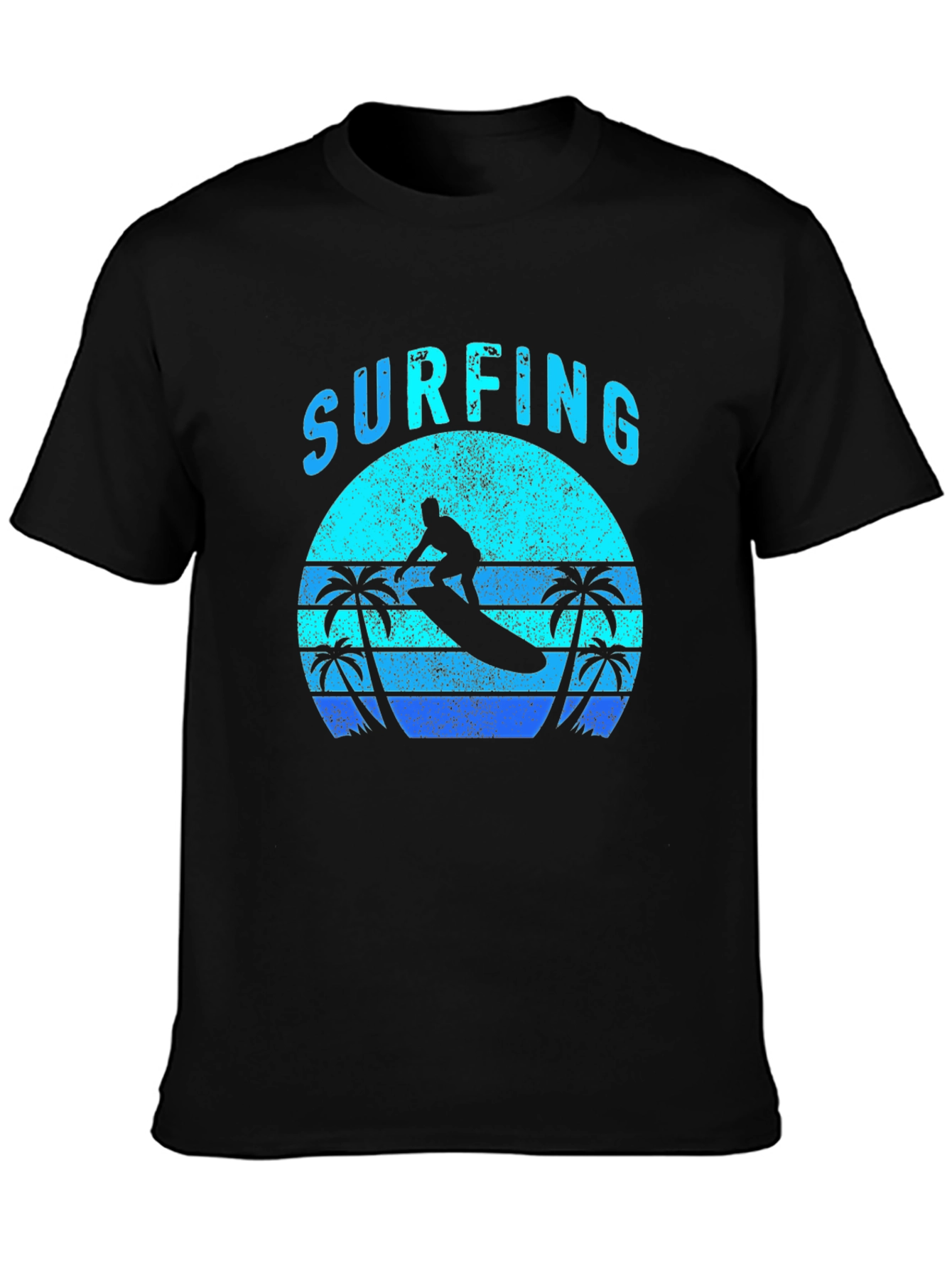 Surfing Silhouette Tee - Retro Beach Vibe