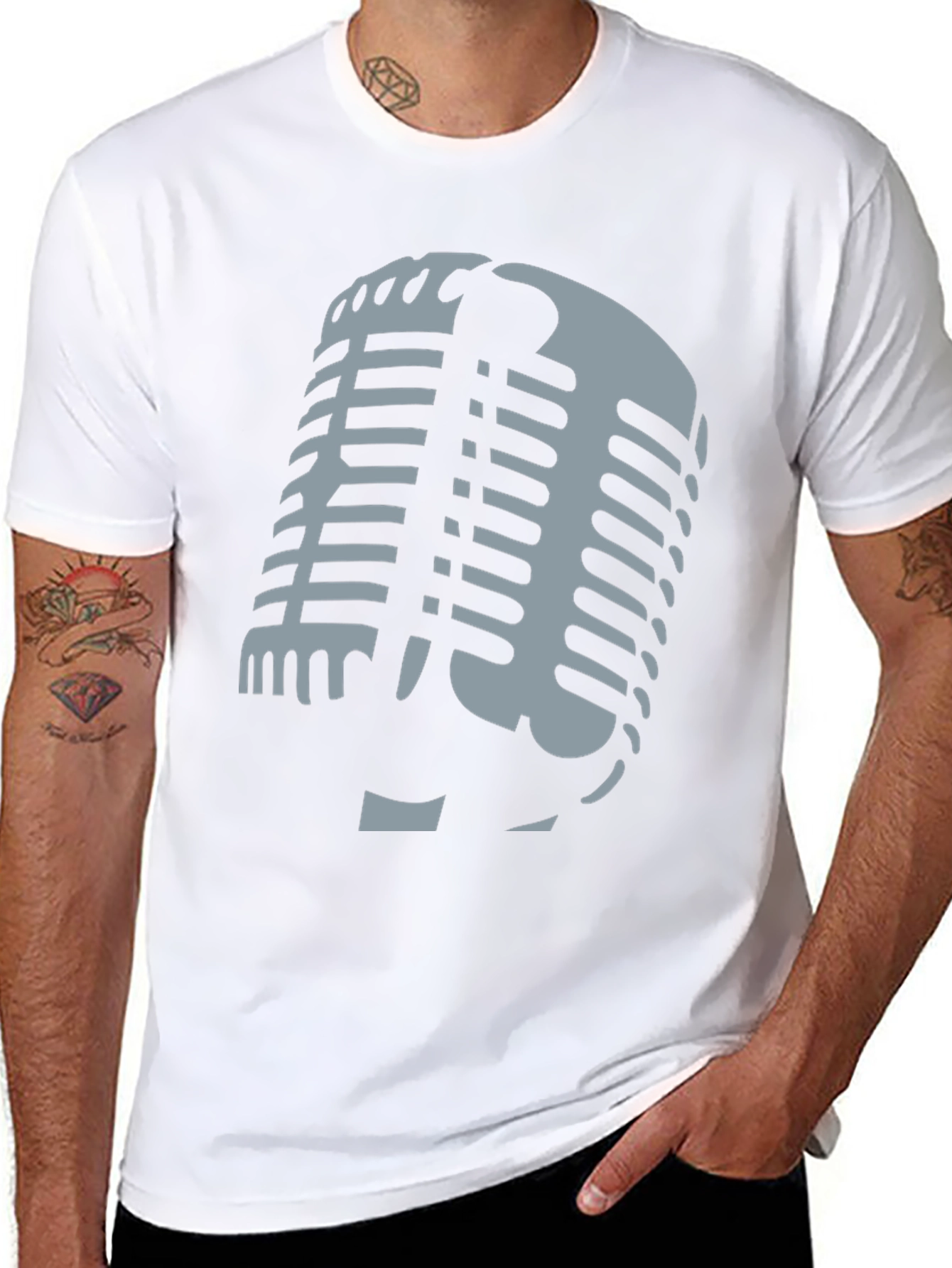 Retro Microphone Graphic T-Shirt - Classic Style