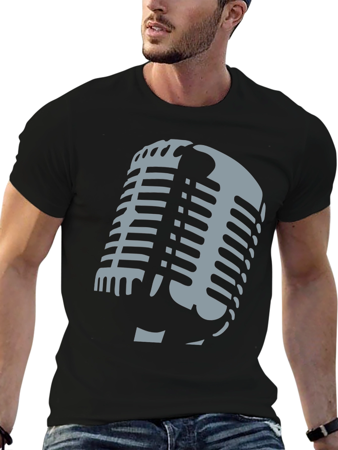 Retro Microphone Graphic T-Shirt - Classic Style