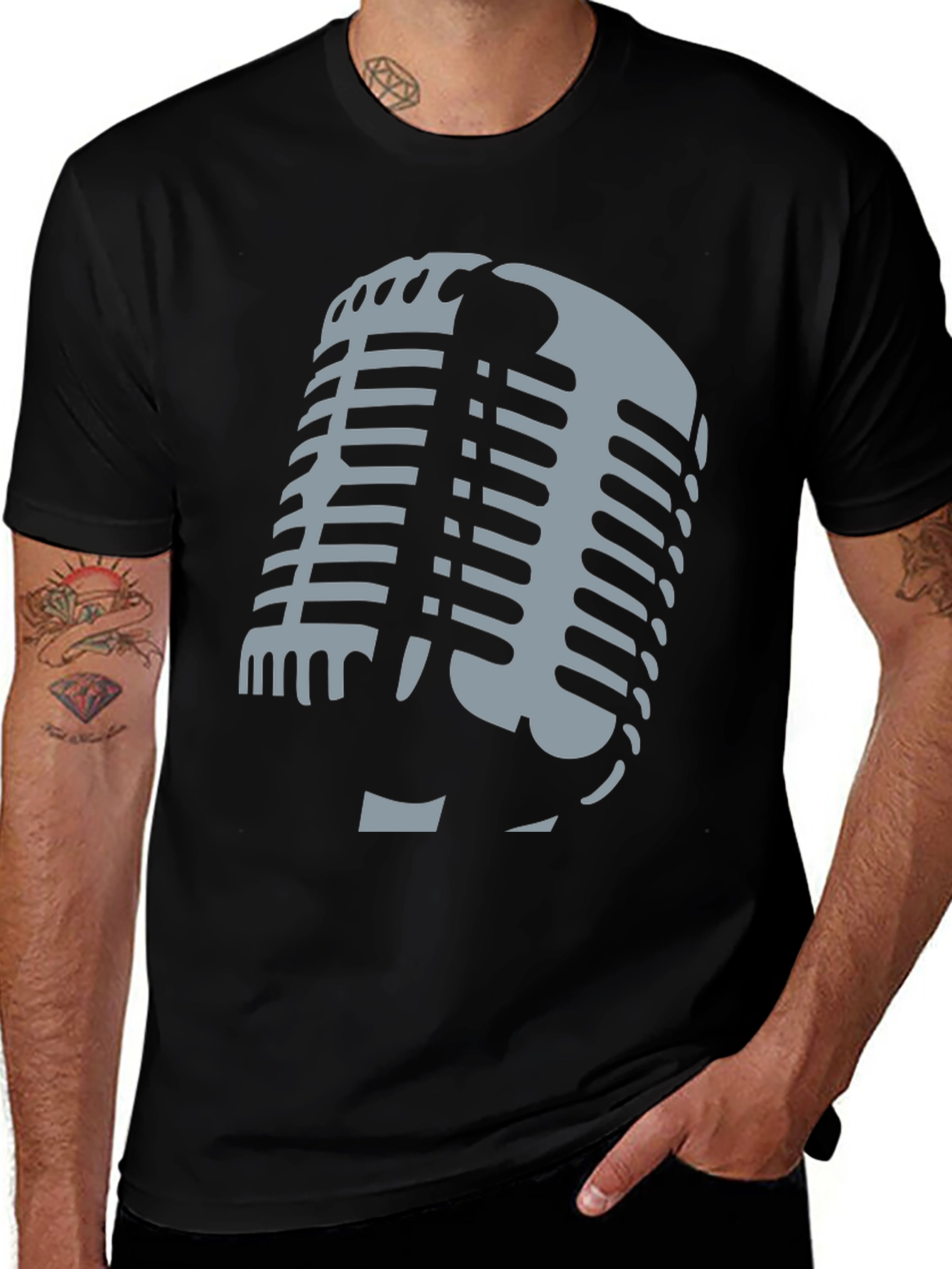 Retro Microphone Graphic T-Shirt - Classic Style