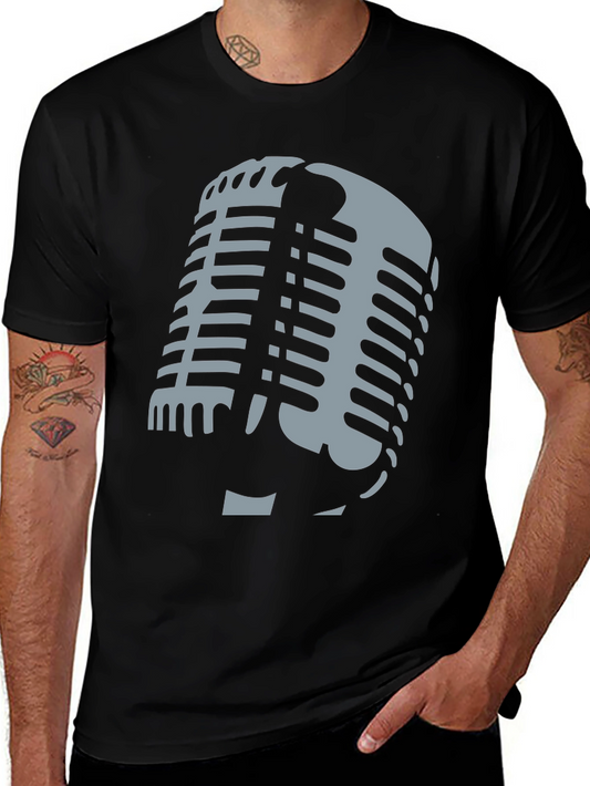 Retro Microphone Graphic T-Shirt - Classic Style