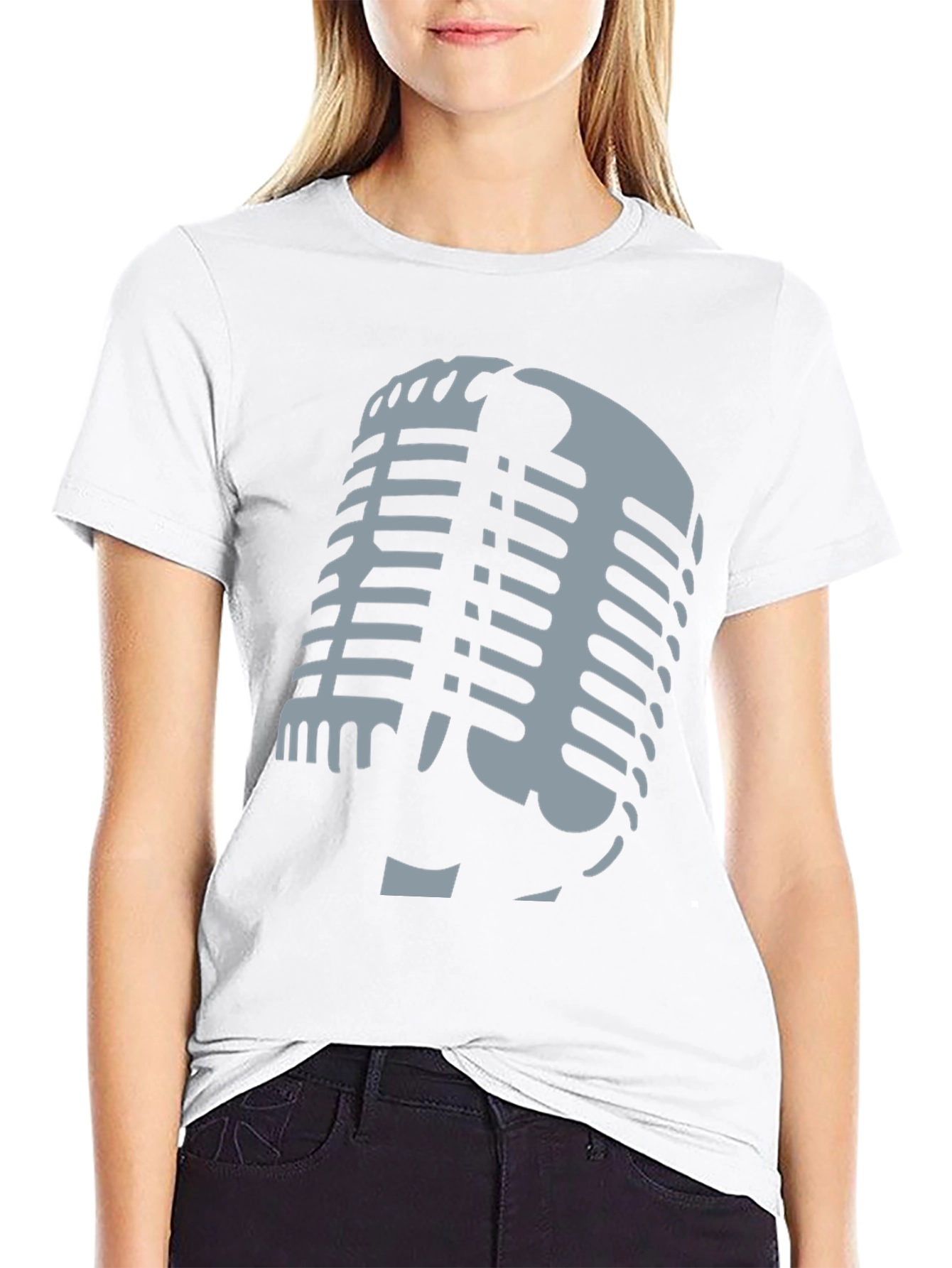Retro Microphone Graphic T-Shirt - Classic Style
