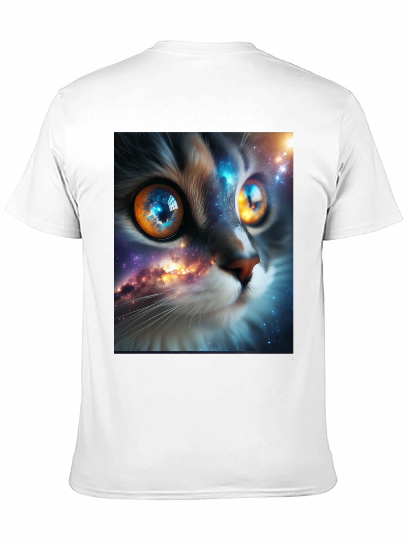 Cosmic Cat Tee - Galaxy Eye Design