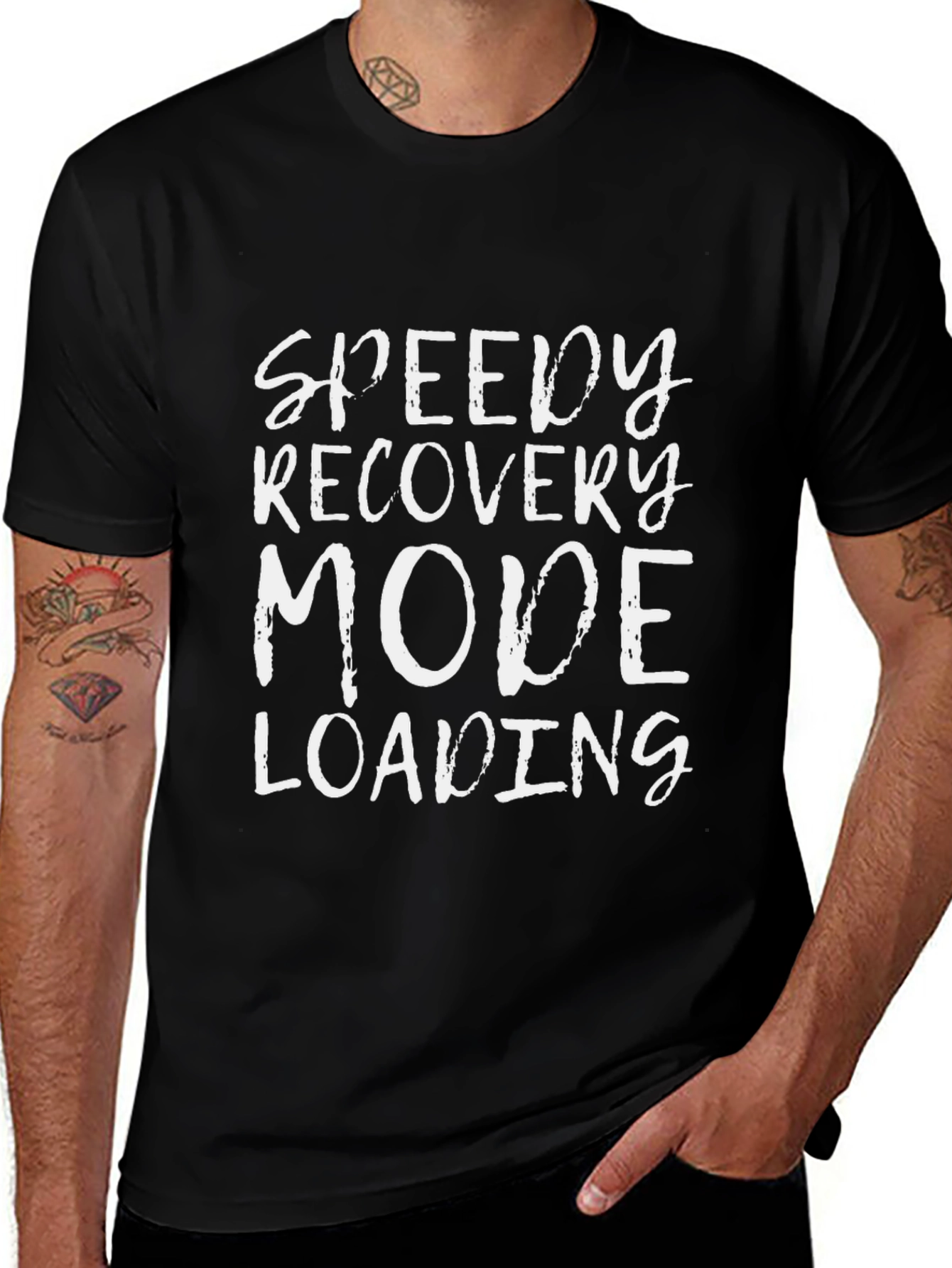 Speedy Recovery Mode Loading Black T-Shirt