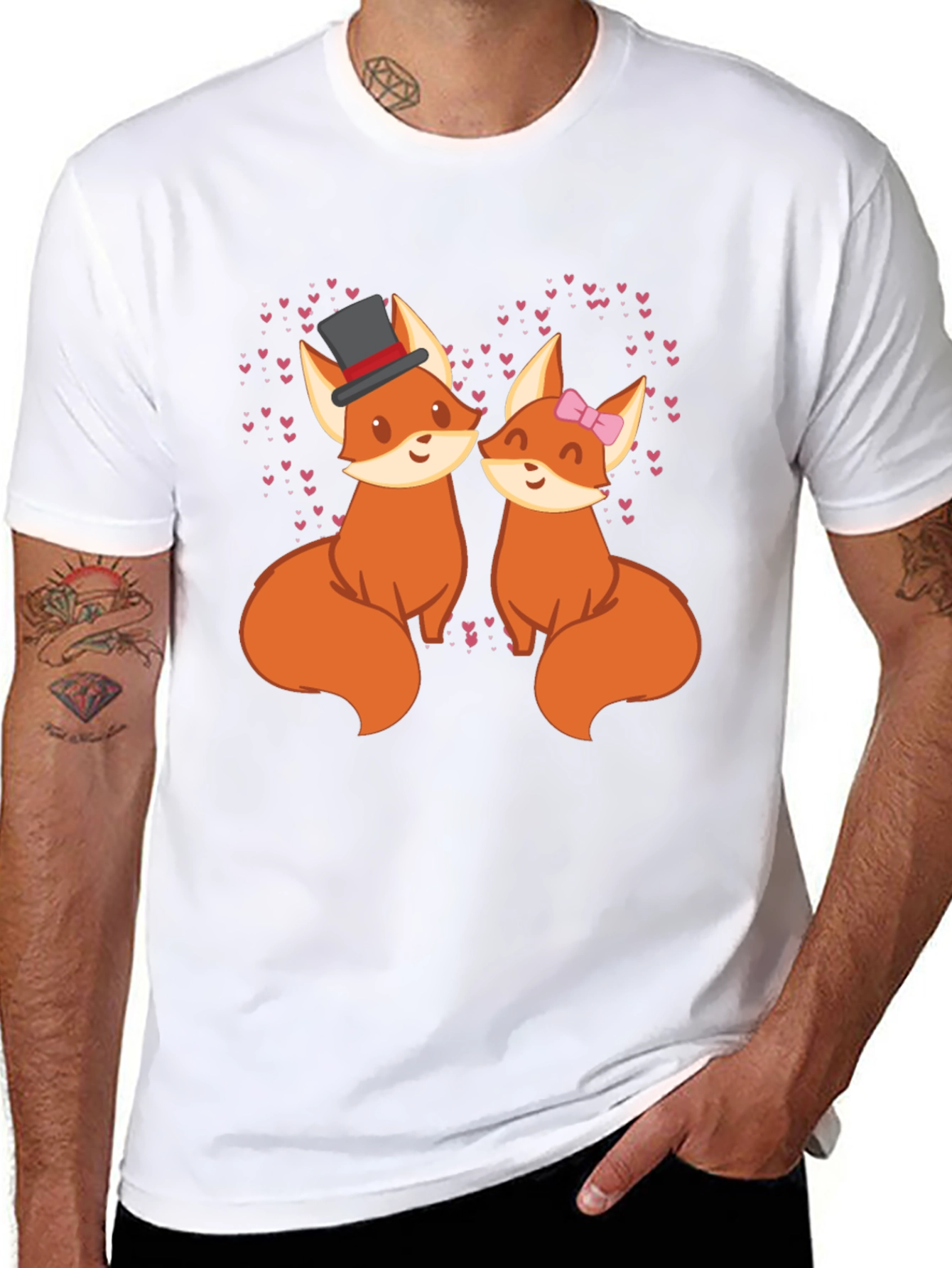 Fox Couple Valentines Day T-Shirt