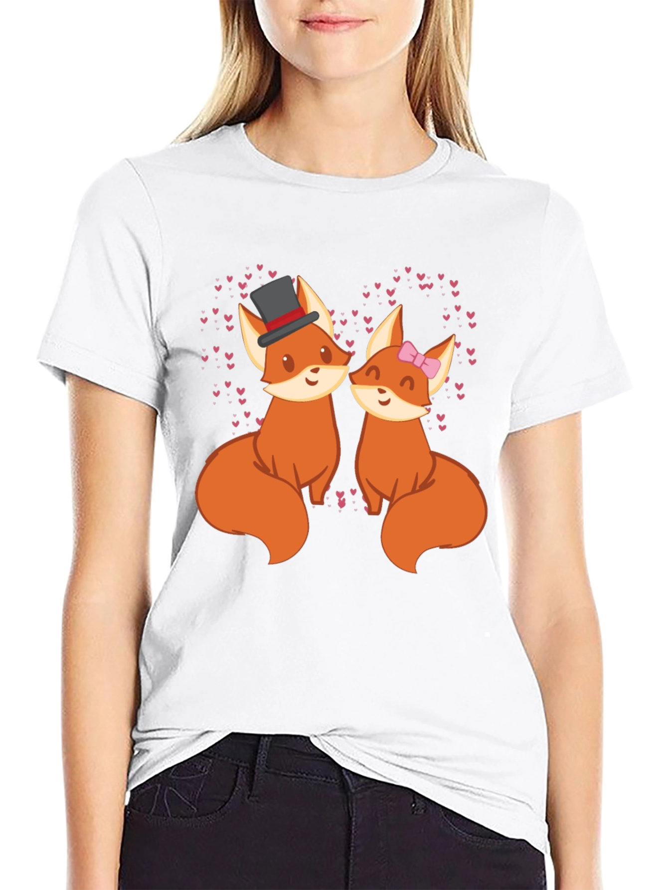 Fox Couple Valentines Day T-Shirt