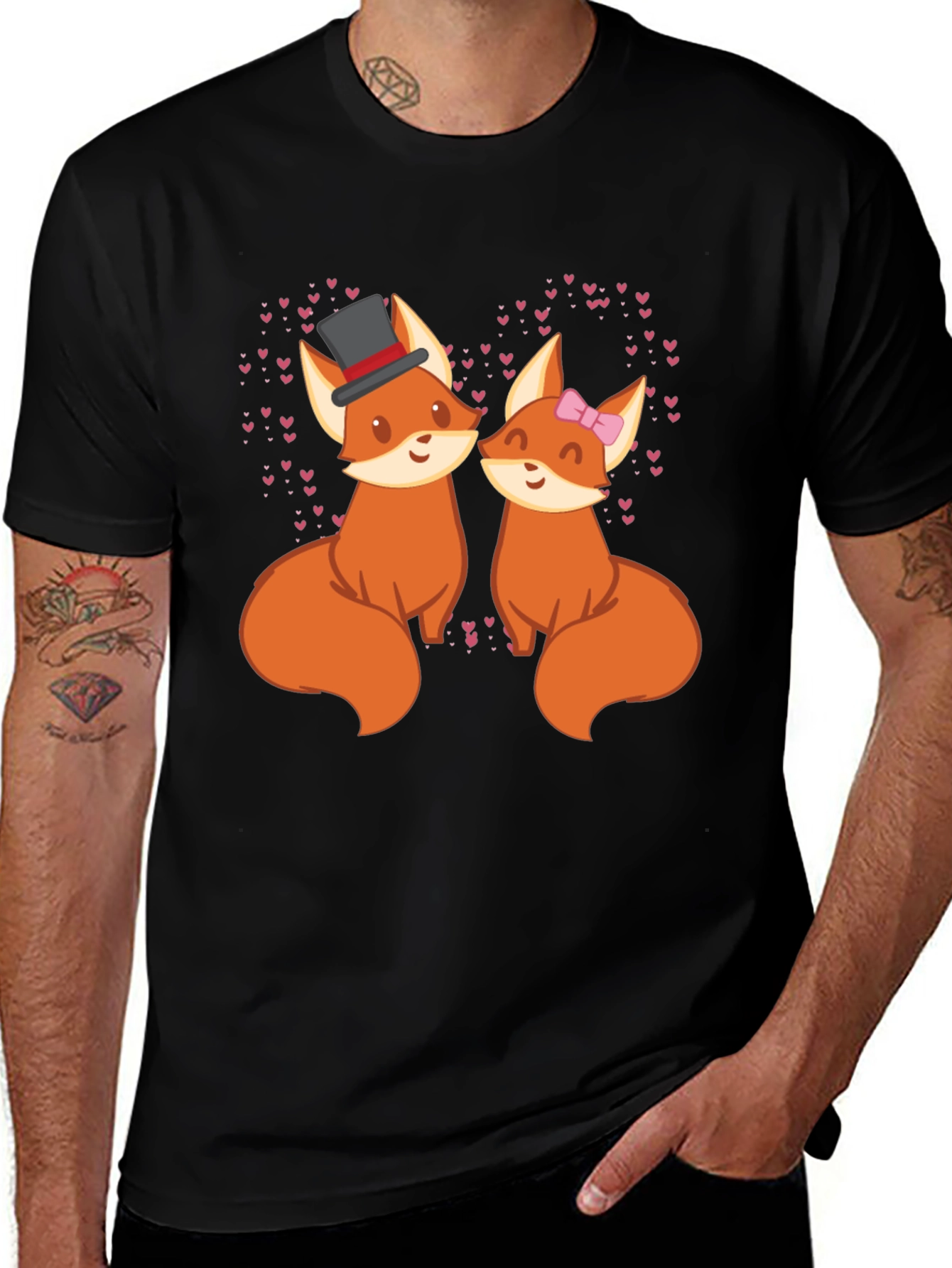 Fox Couple Valentines Day T-Shirt