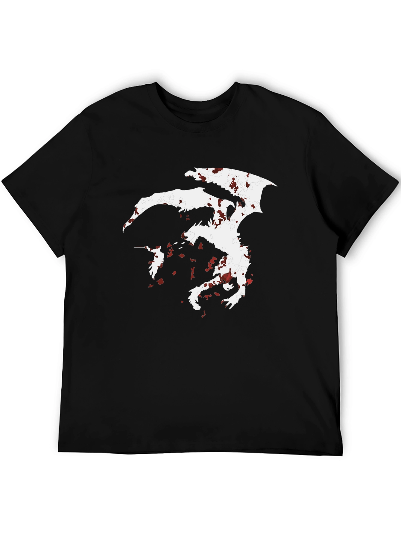 Dragon Silhouette Graphic Tee - Mens Black T-Shirt