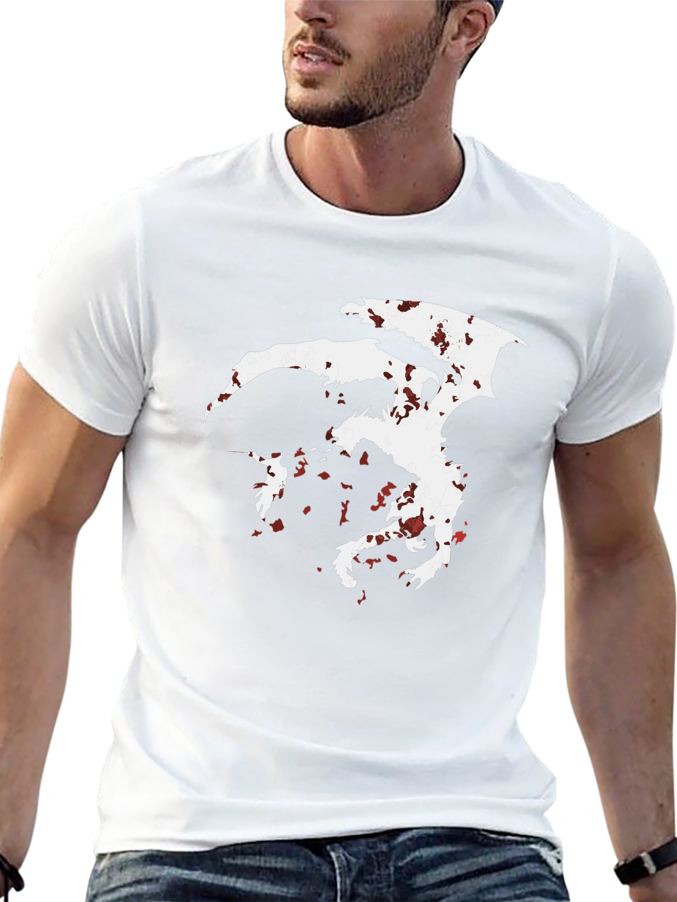 Dragon Silhouette Graphic Tee - Mens Black T-Shirt