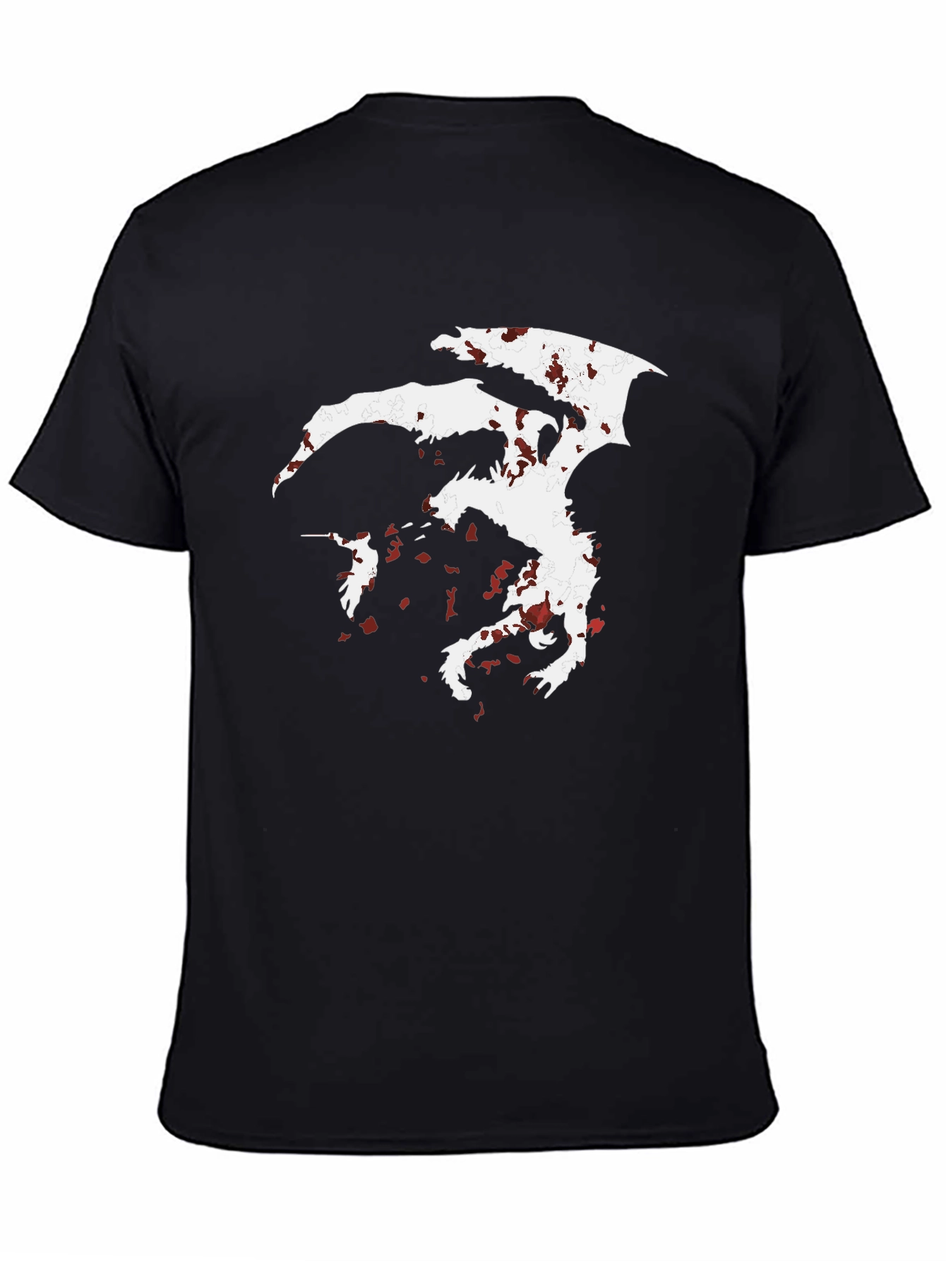 Dragon Silhouette Graphic Tee - Mens Black T-Shirt