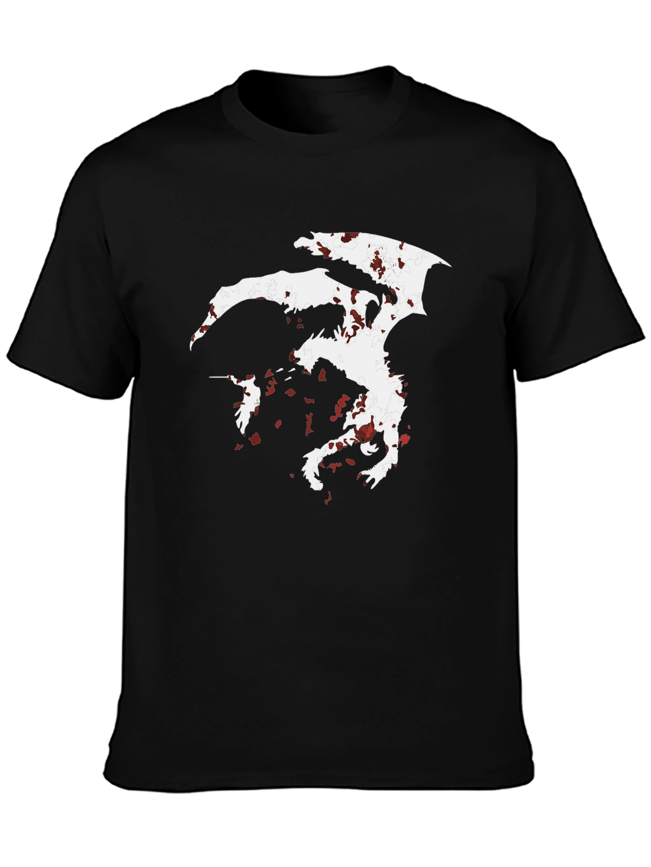 Dragon Silhouette Graphic Tee - Mens Black T-Shirt