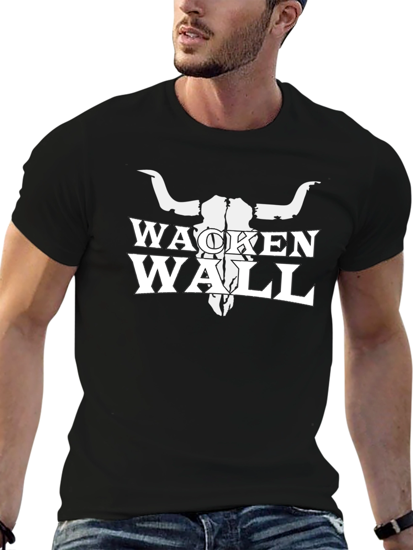 Wacken Wall T-Shirt: Heavy Metal Bull Skull Tee