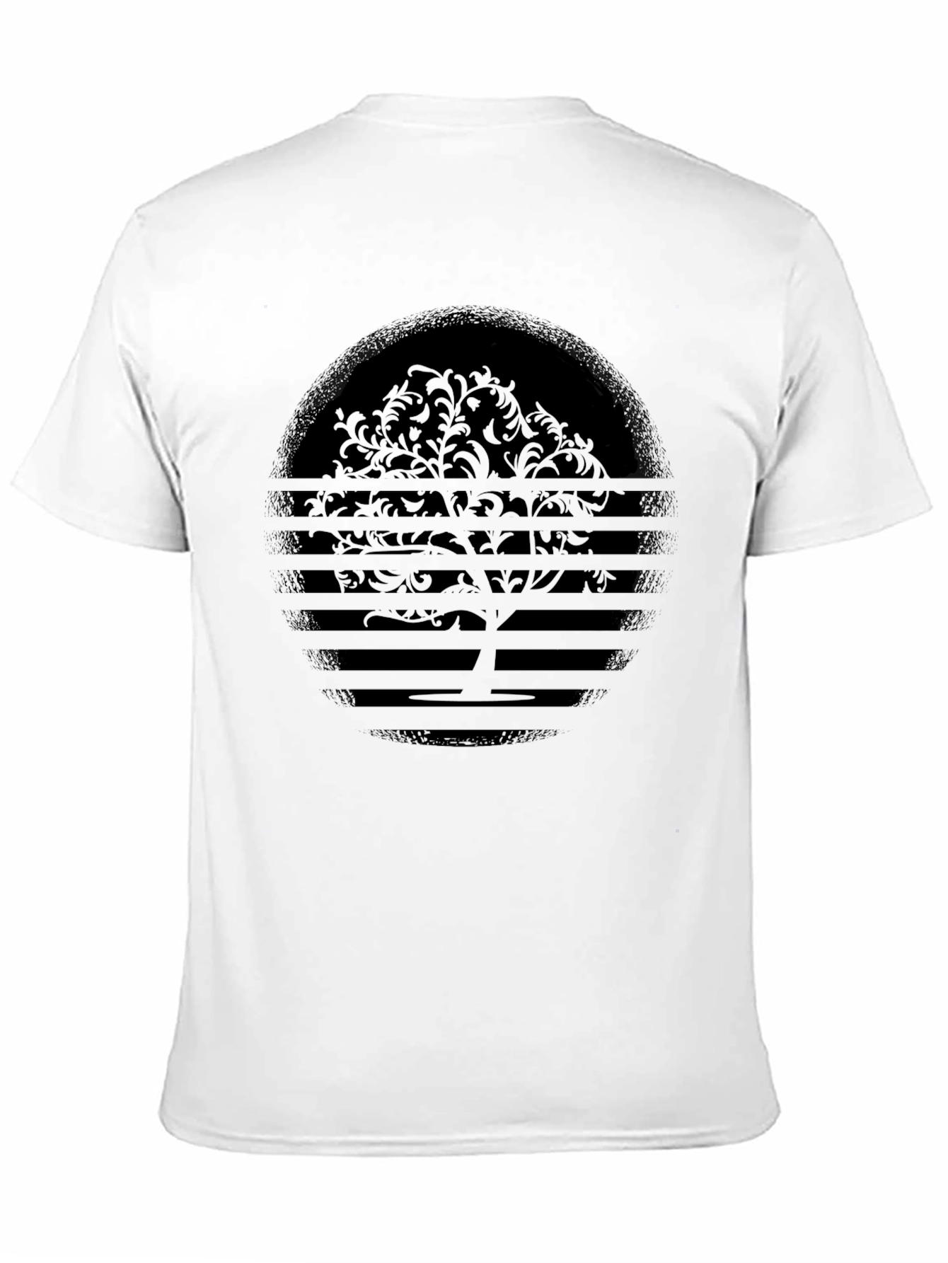 Abstract Tree Graphic Tee - Black