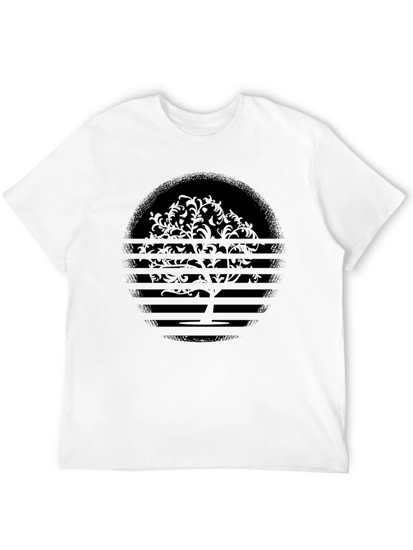 Abstract Tree Graphic Tee - Black