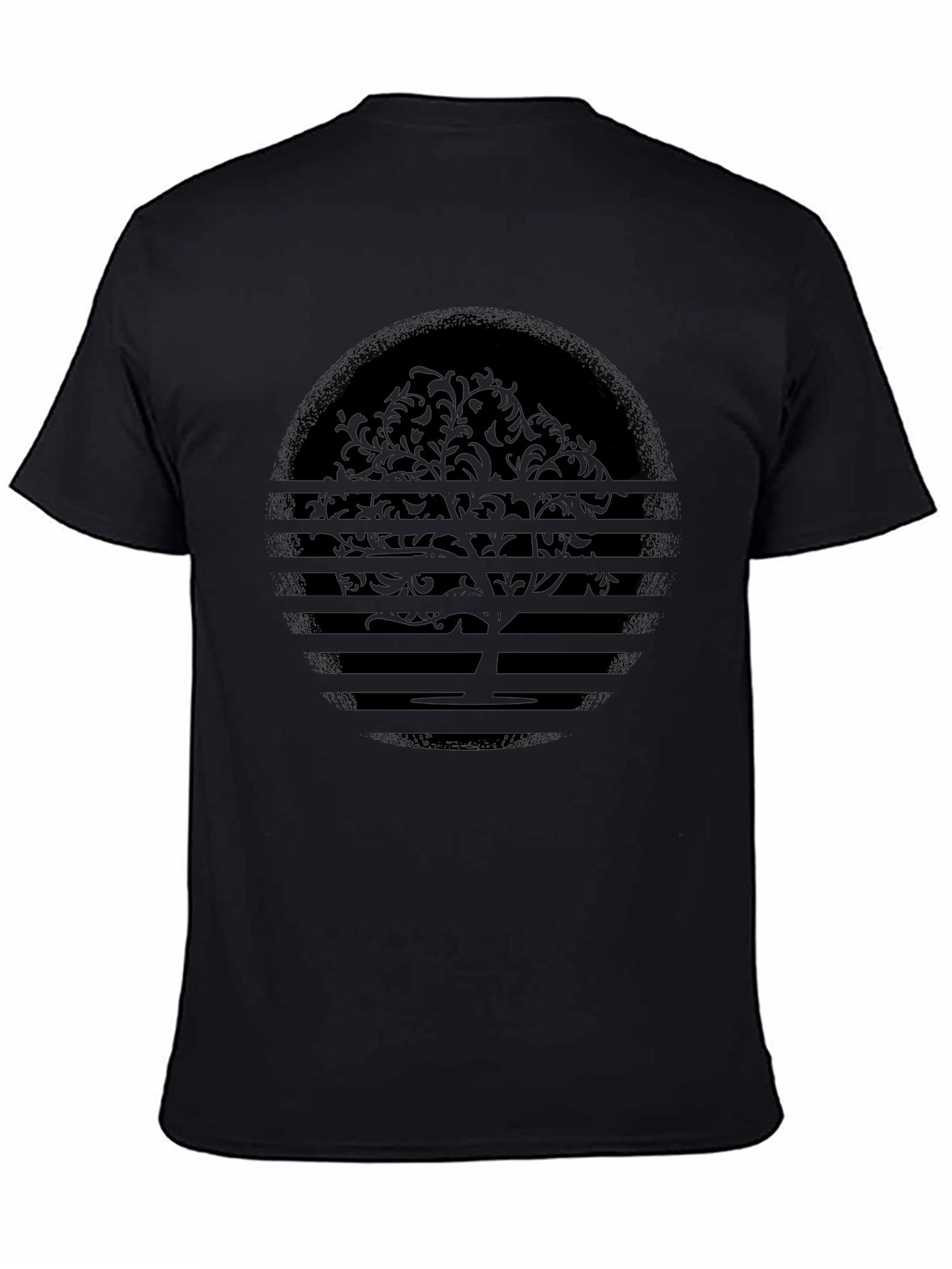 Abstract Tree Graphic Tee - Black