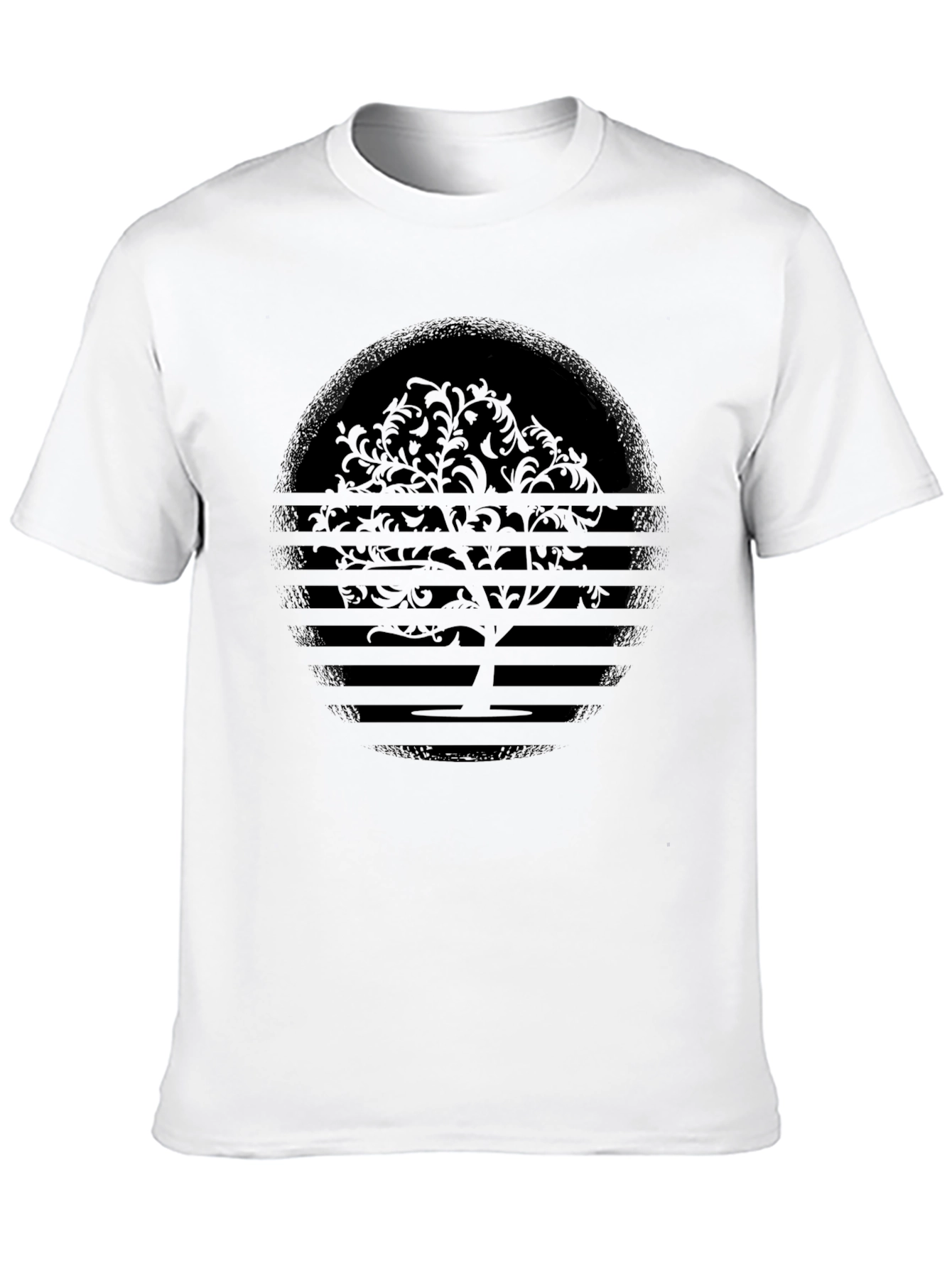 Abstract Tree Graphic Tee - Black