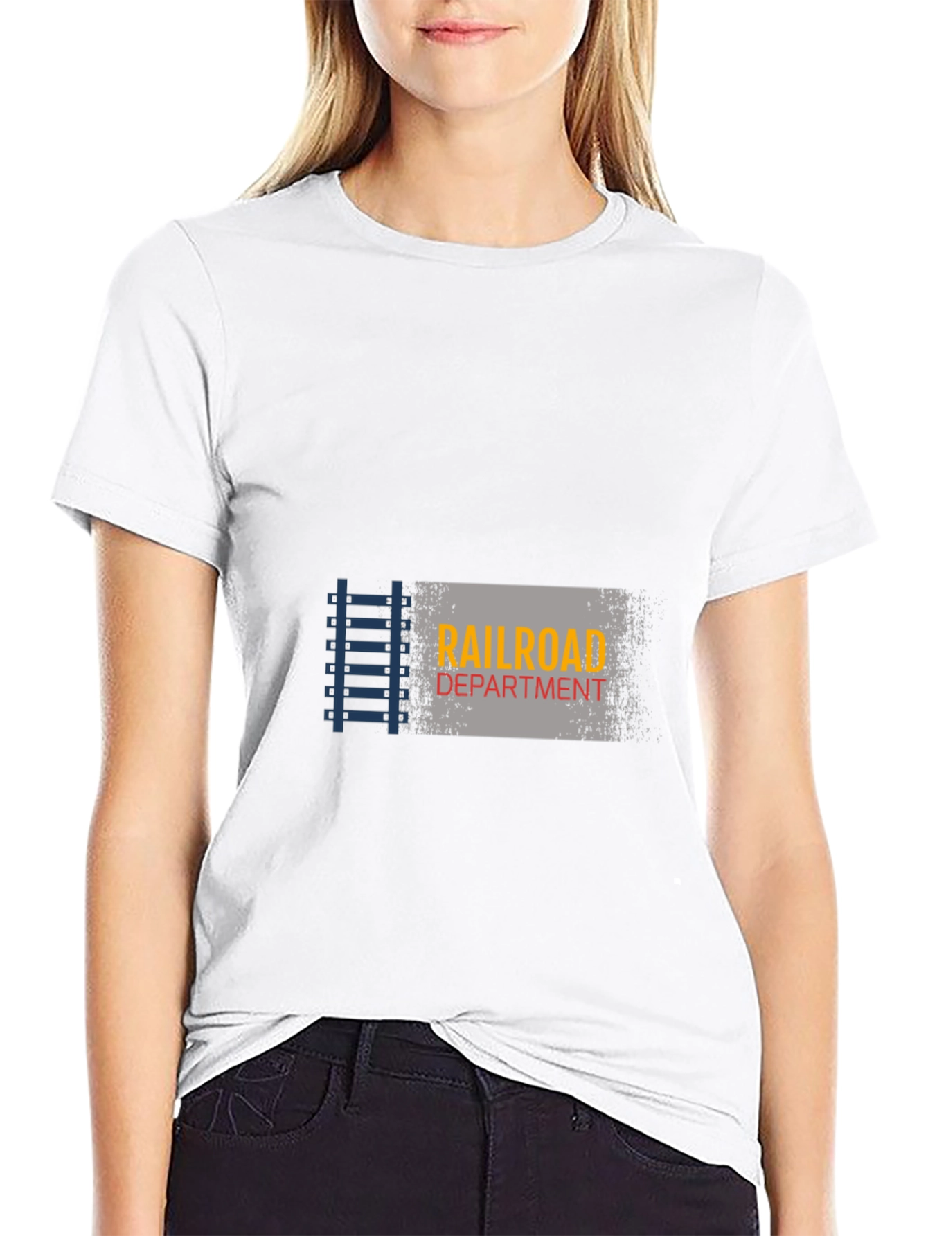 Railroad Department Graphic Tee - Black Cotton Blend