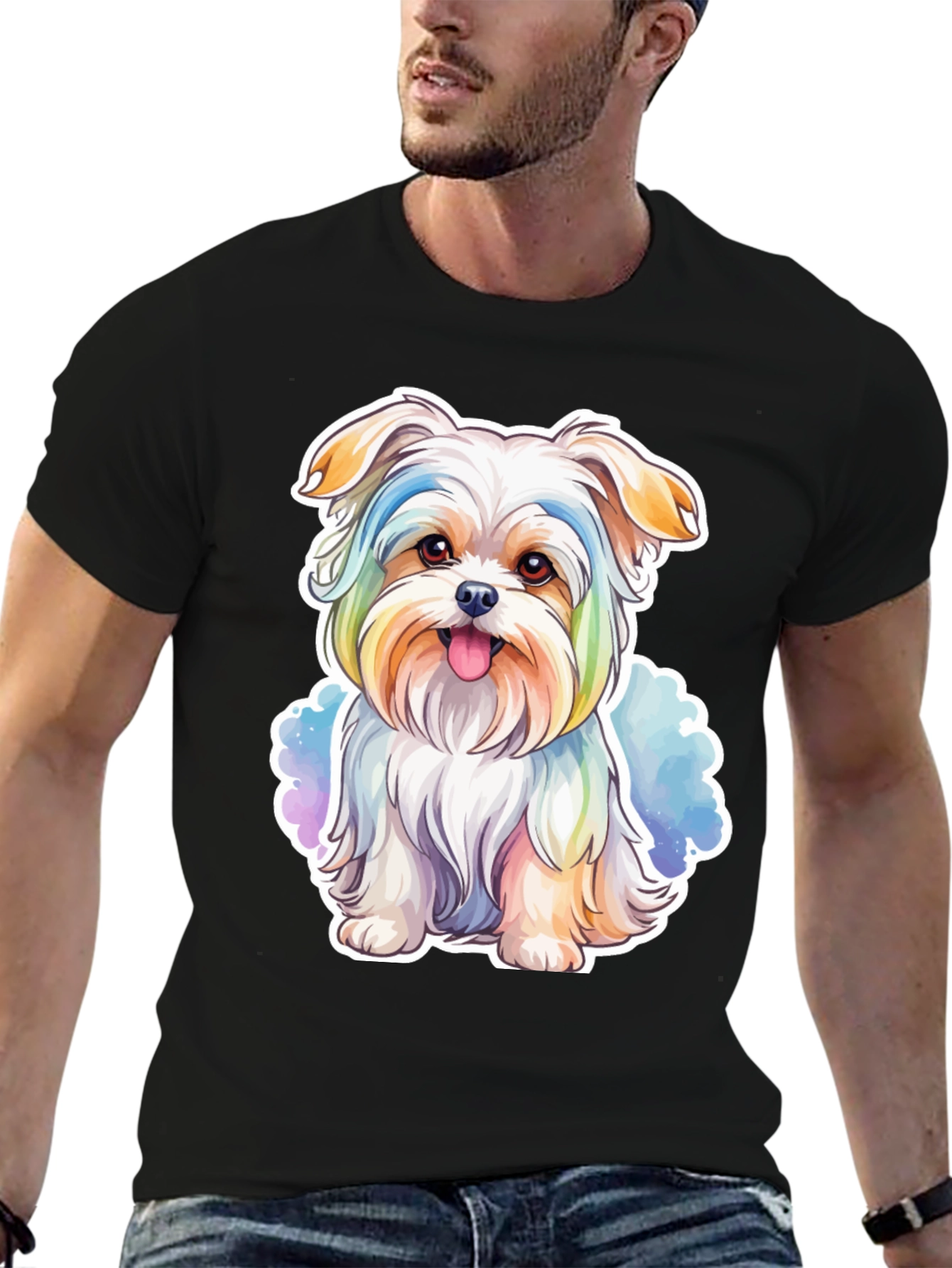 Rainbow Puppy Dog T-Shirt - Cute Pet Lover Tee