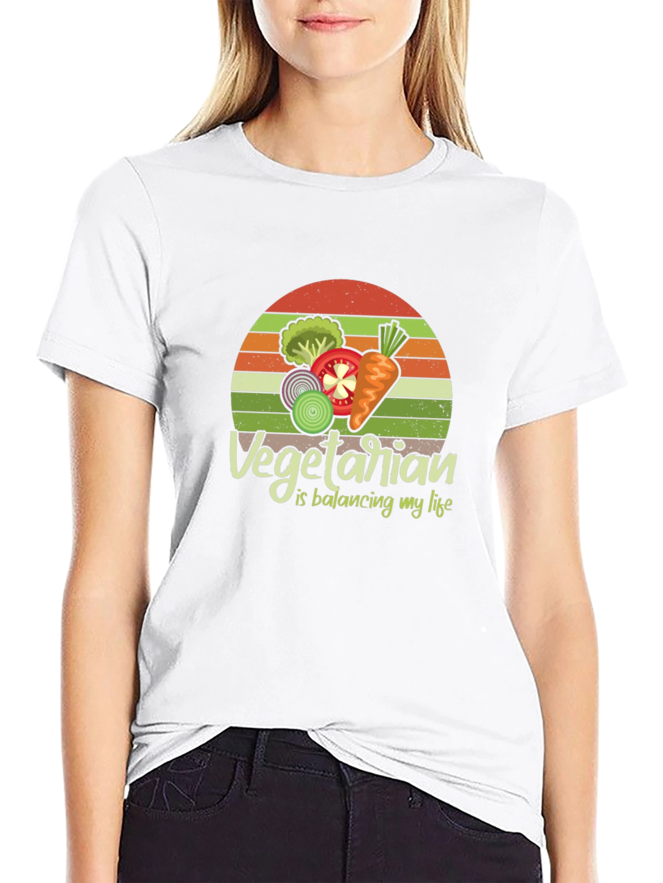 Vegetarian Balancing Life Graphic Tee