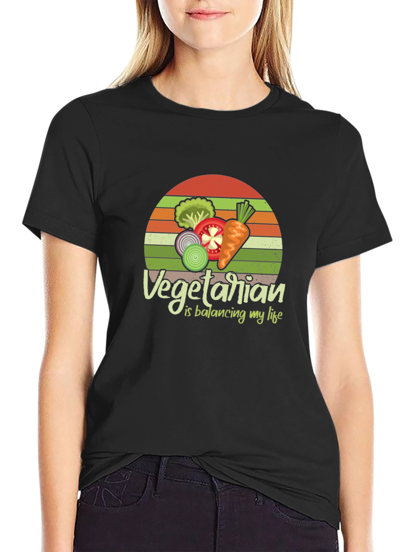 Vegetarian Balancing Life Graphic Tee