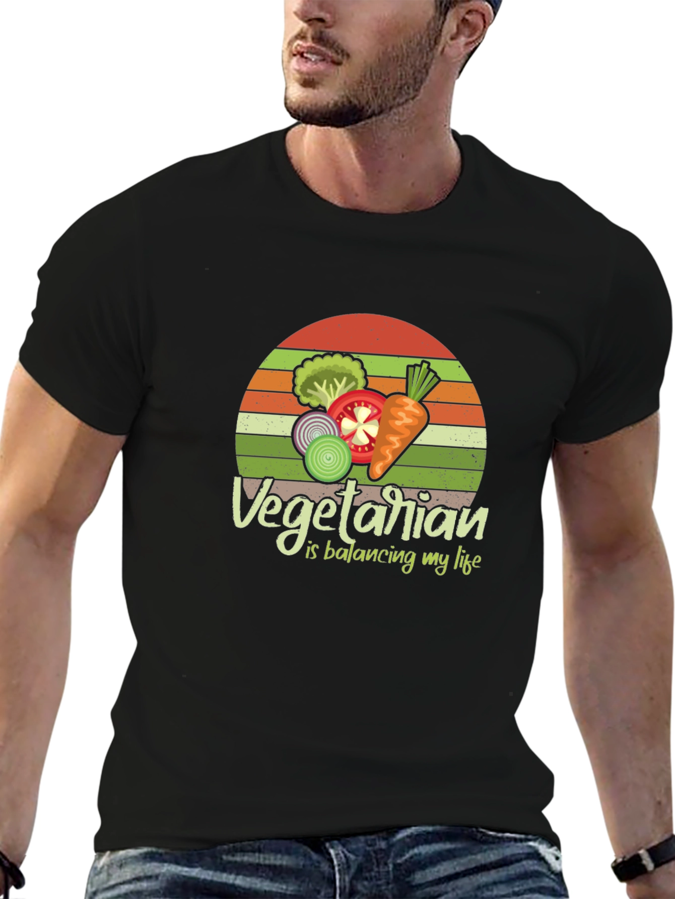 Vegetarian Balancing Life Graphic Tee