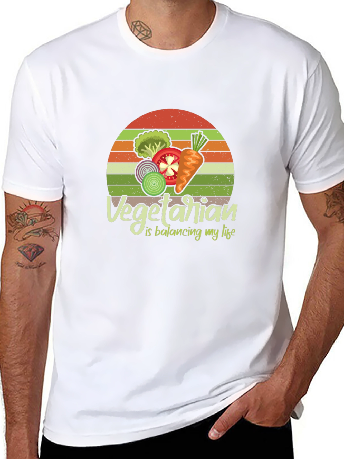 Vegetarian Balancing Life Graphic Tee