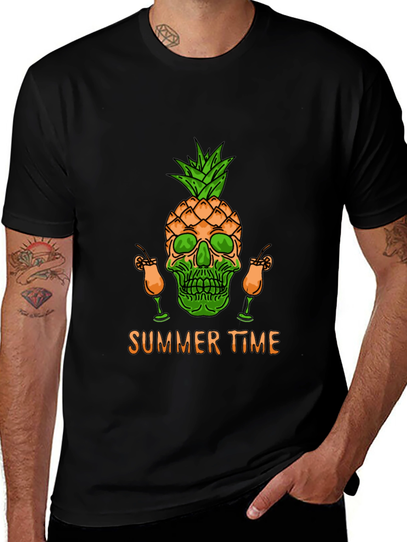 Skull Pineapple Summer Time T-Shirt
