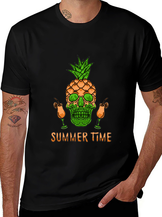 Skull Pineapple Summer Time T-Shirt