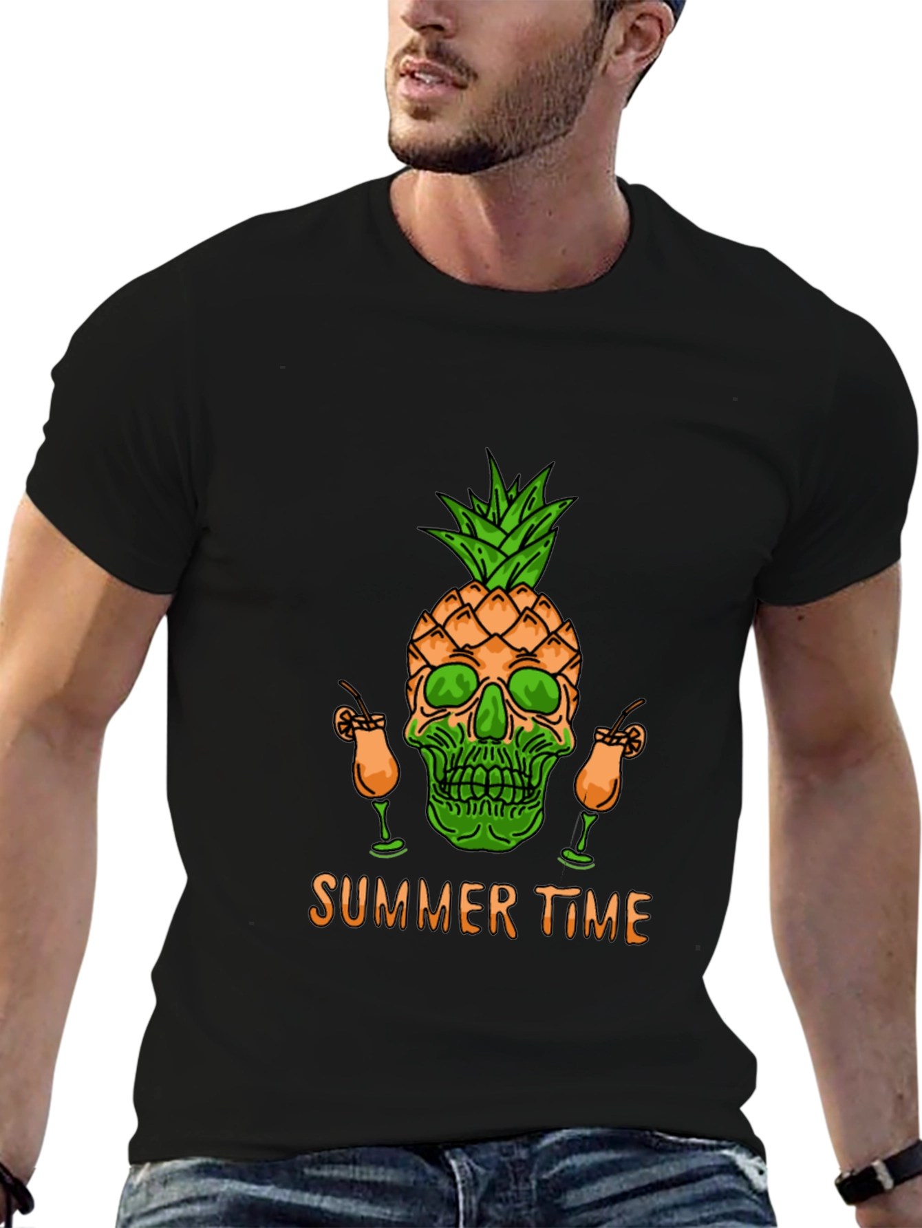 Skull Pineapple Summer Time T-Shirt