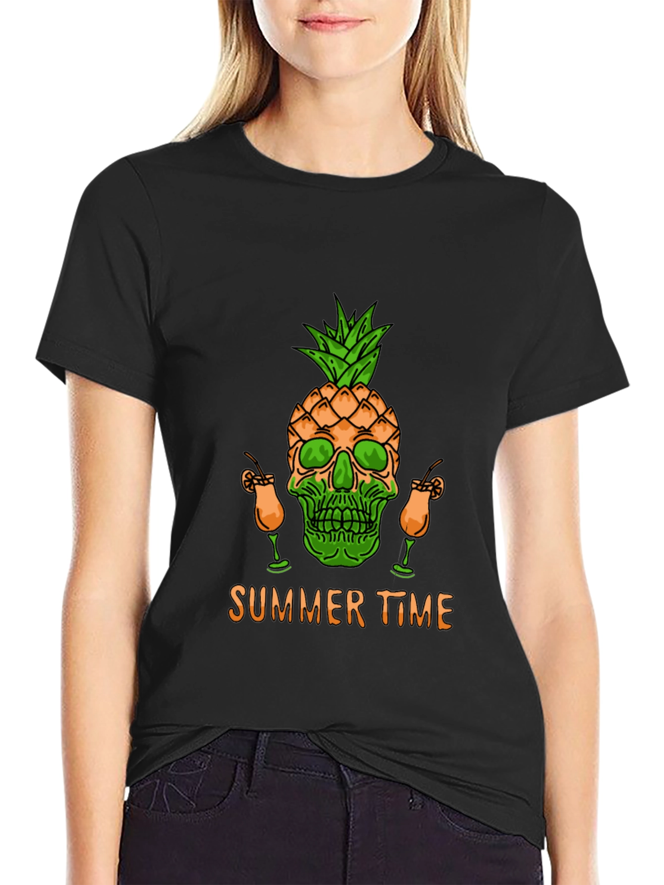 Skull Pineapple Summer Time T-Shirt