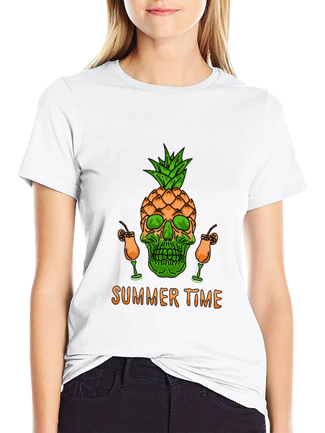Skull Pineapple Summer Time T-Shirt