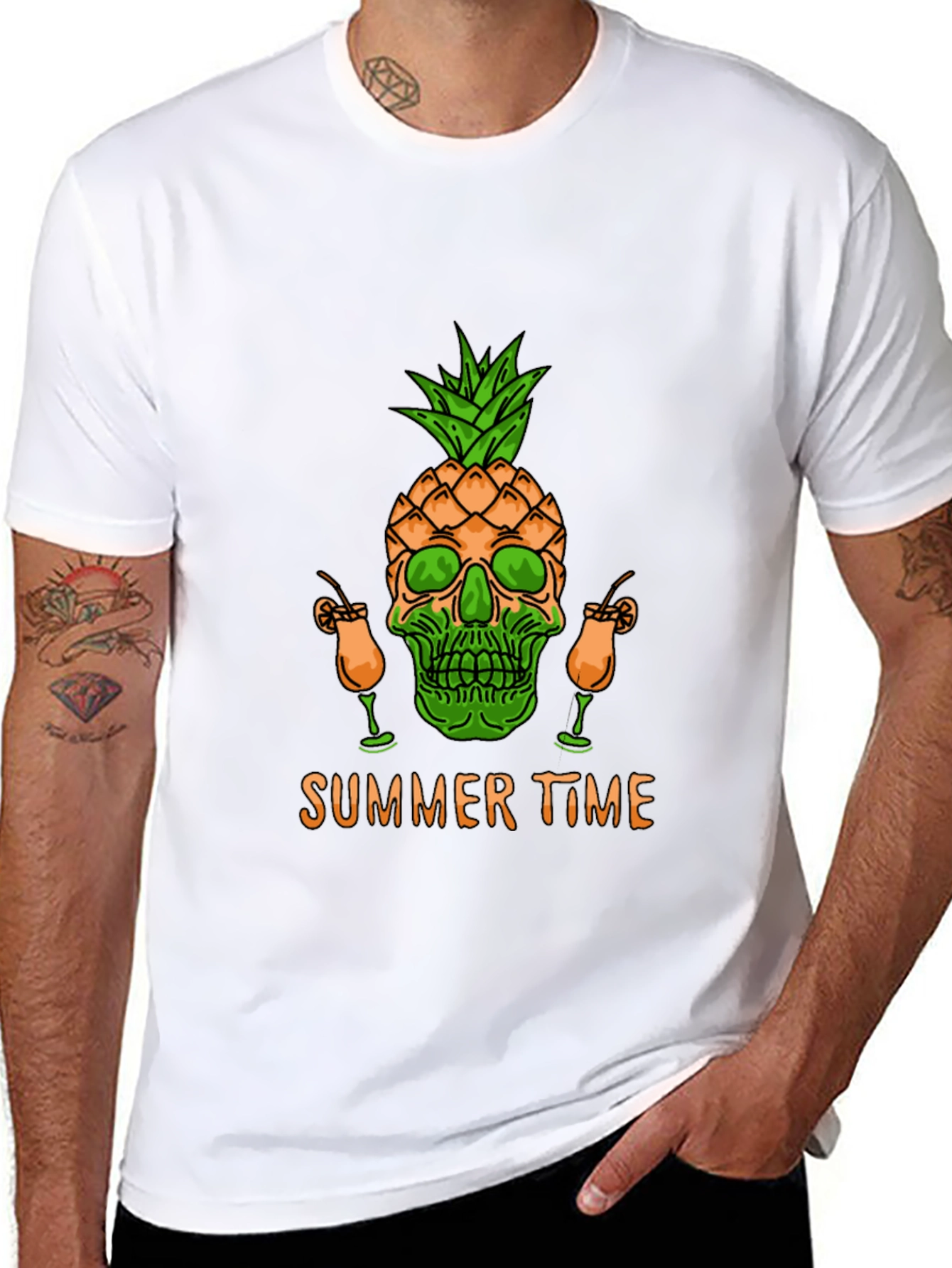 Skull Pineapple Summer Time T-Shirt