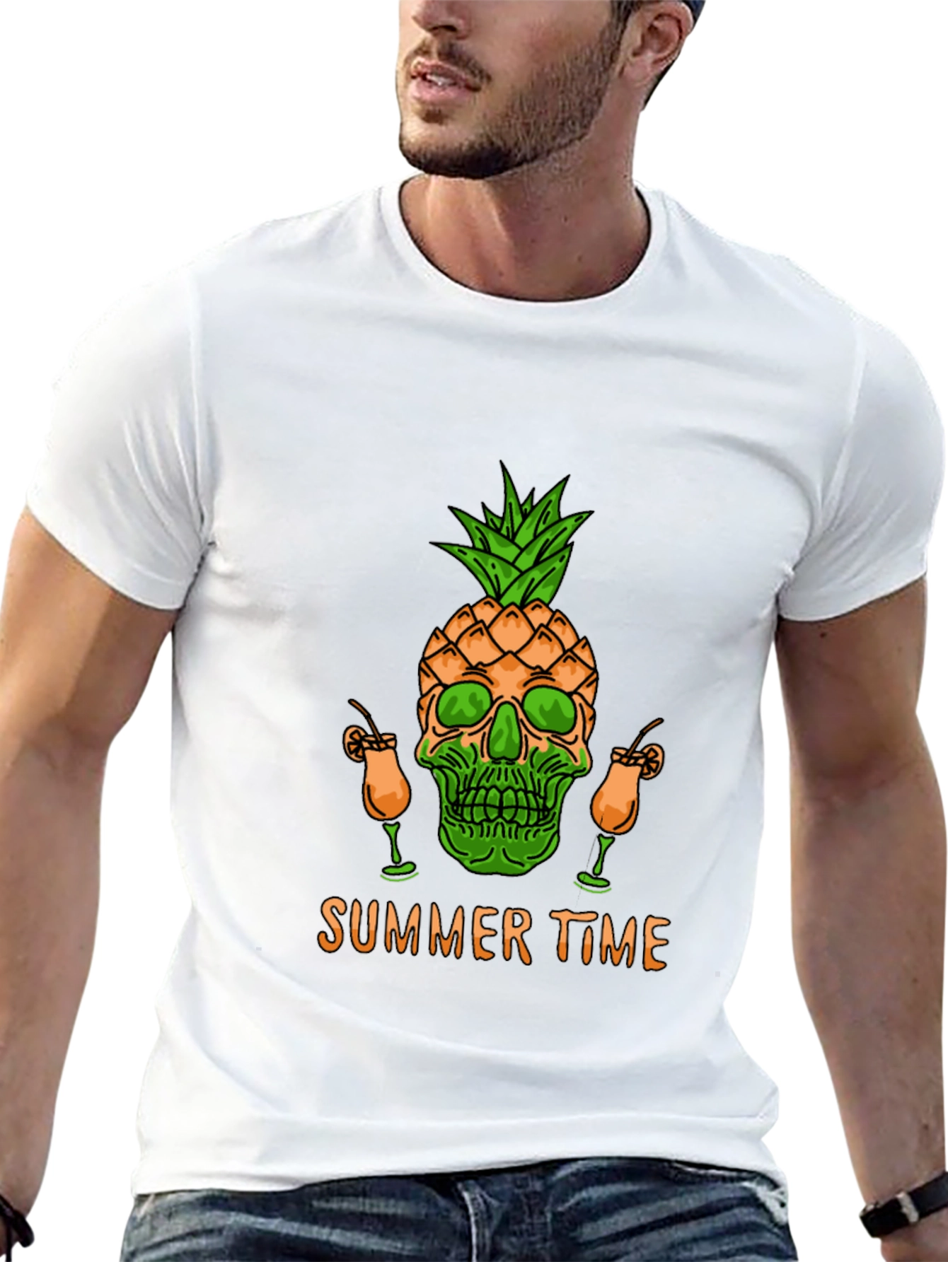 Skull Pineapple Summer Time T-Shirt