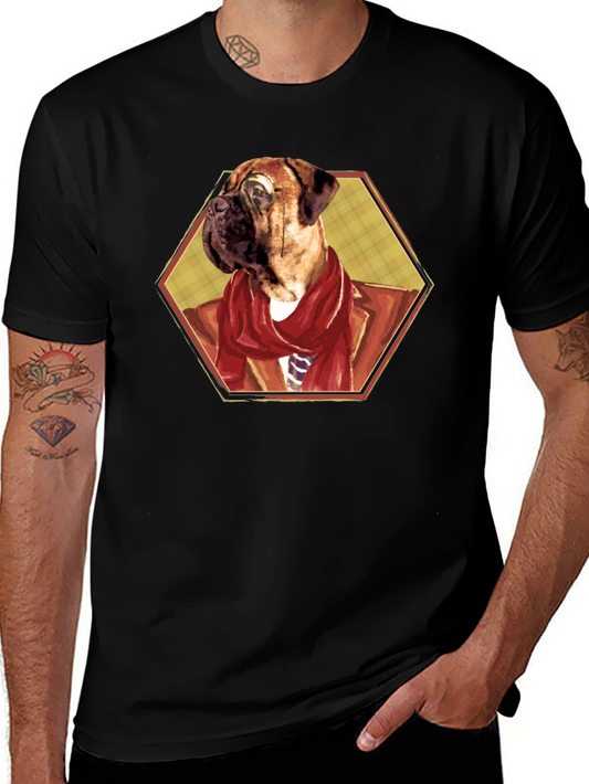 Dog in Suit T-Shirt - Stylish Pet Portrait Tee