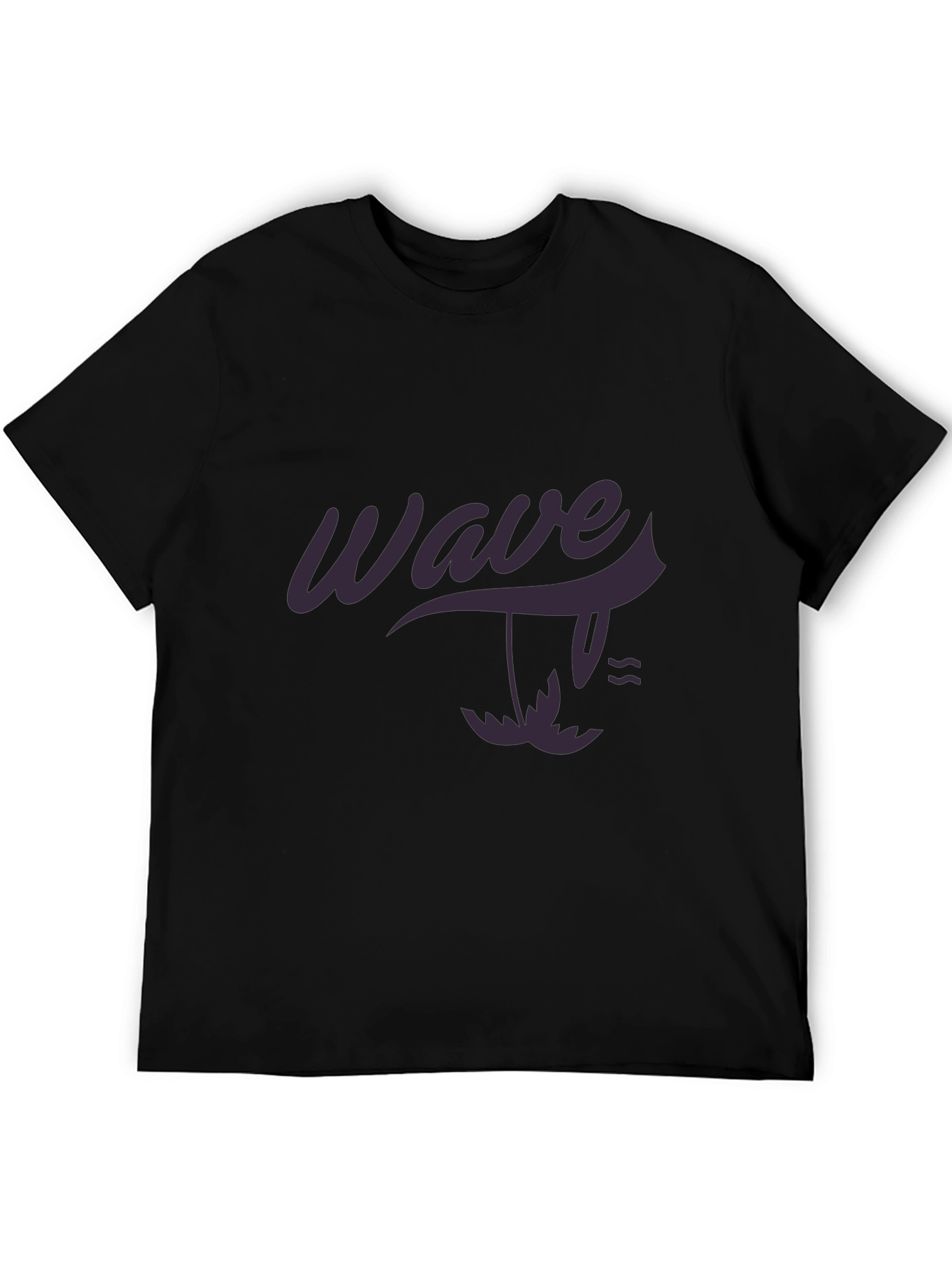 Wave Design Black T-Shirt