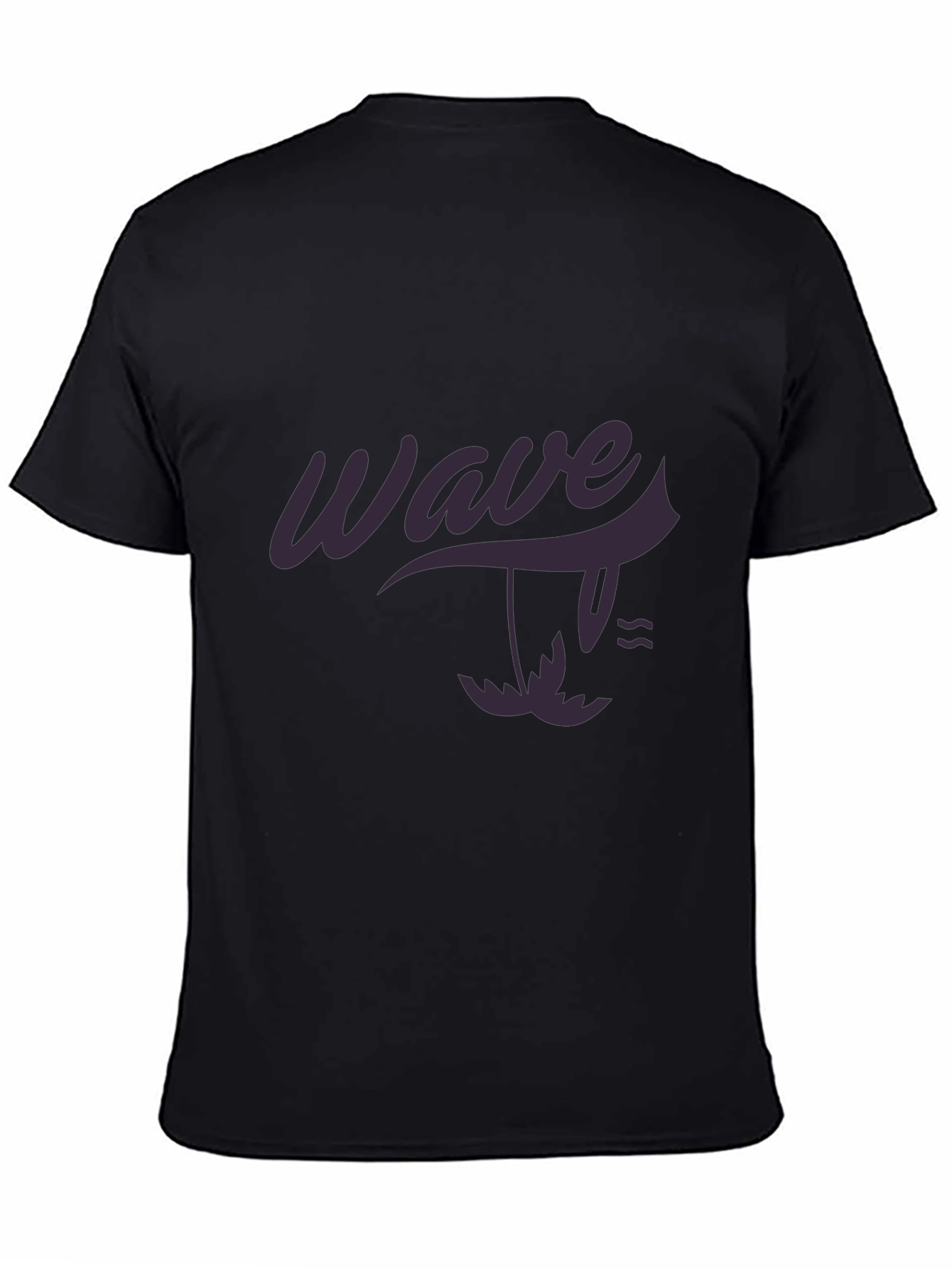 Wave Design Black T-Shirt