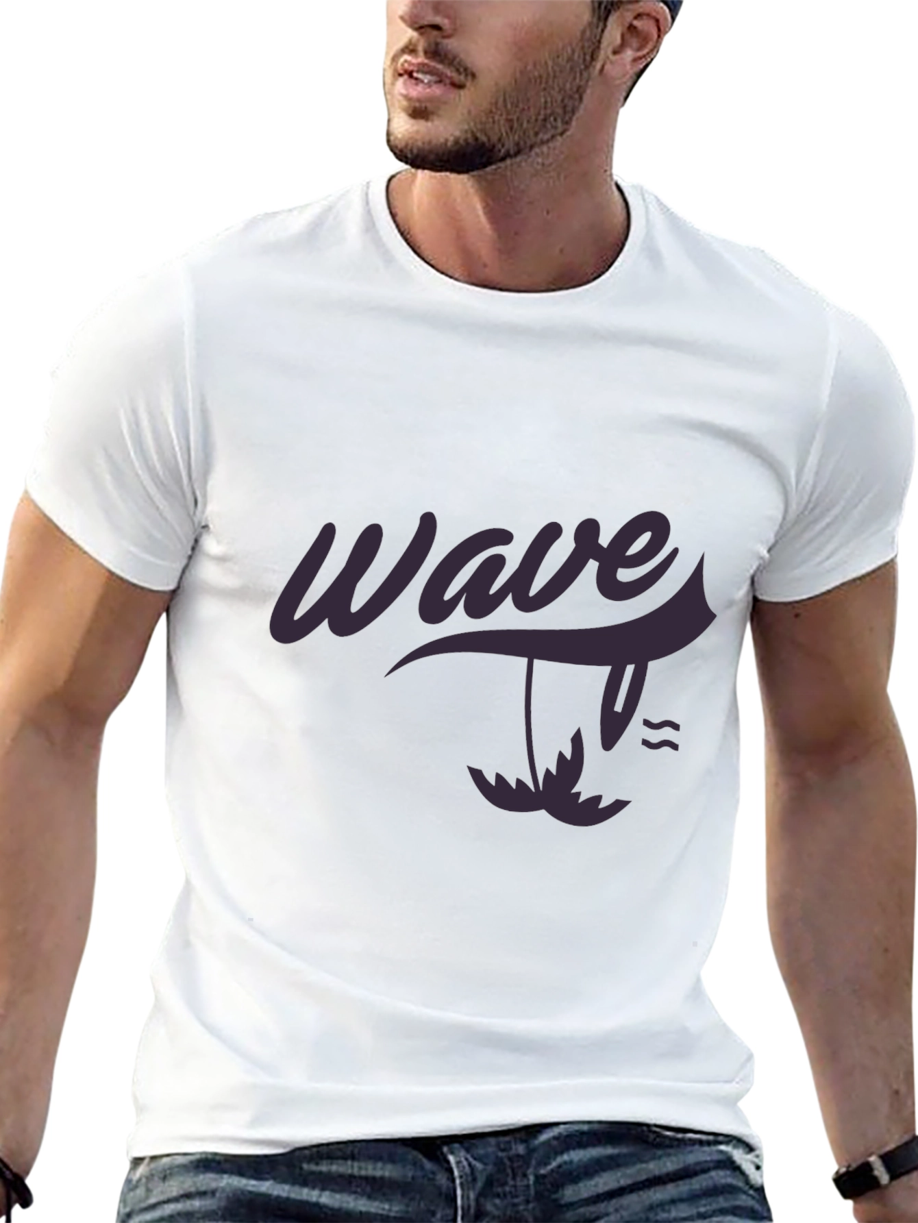 Wave Design Black T-Shirt