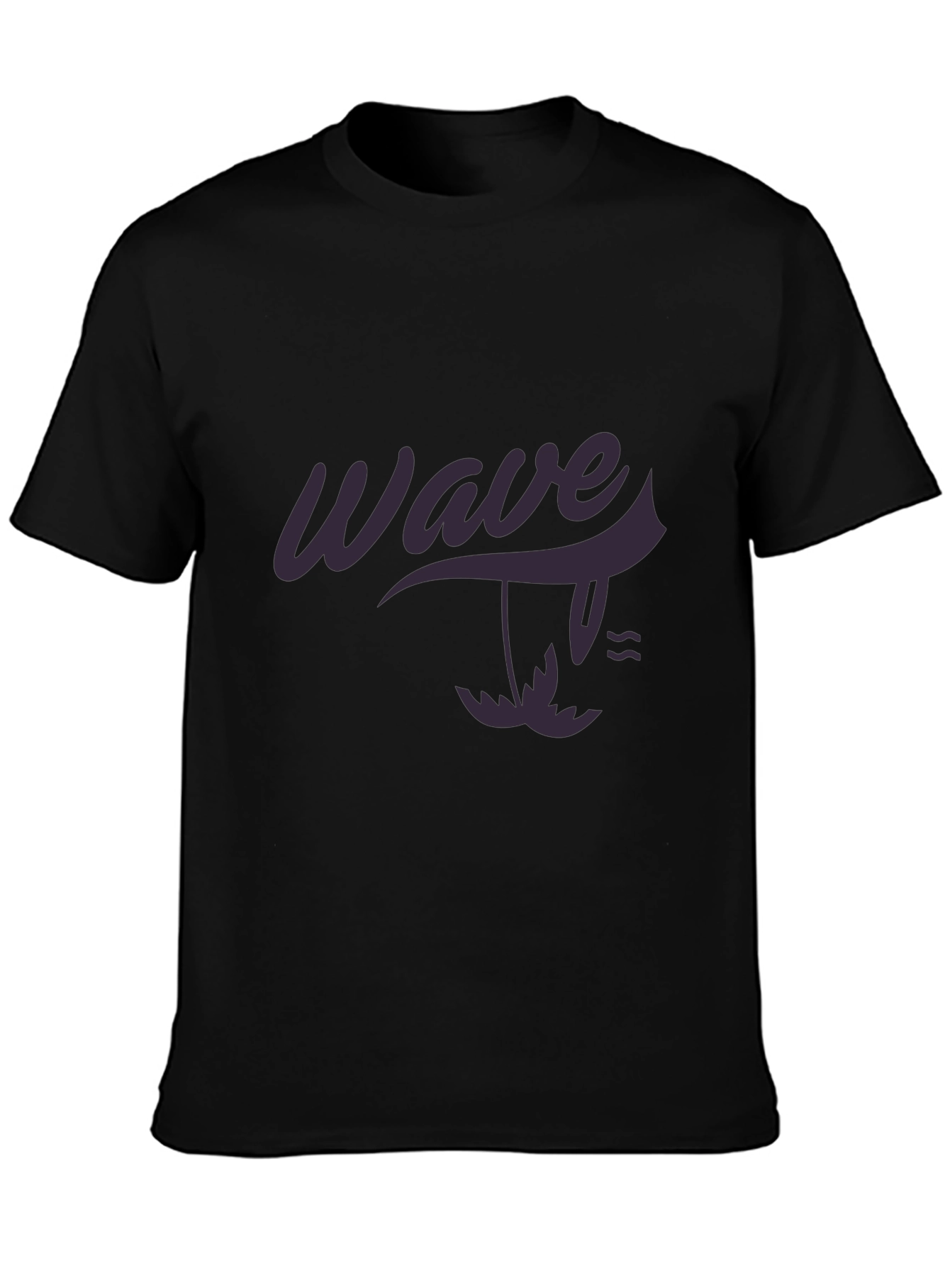Wave Design Black T-Shirt