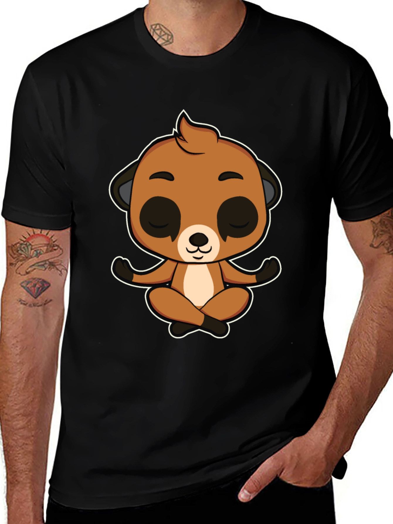 Meditating Meerkat Graphic Tee - Relax in Style