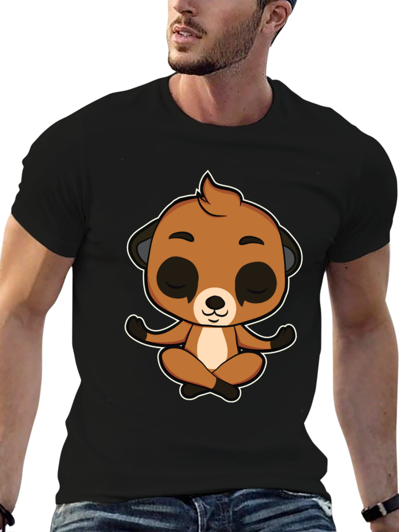 Meditating Meerkat Graphic Tee - Relax in Style
