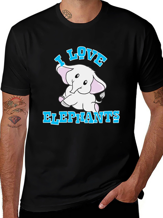 I Love Elephants Graphic T-Shirt